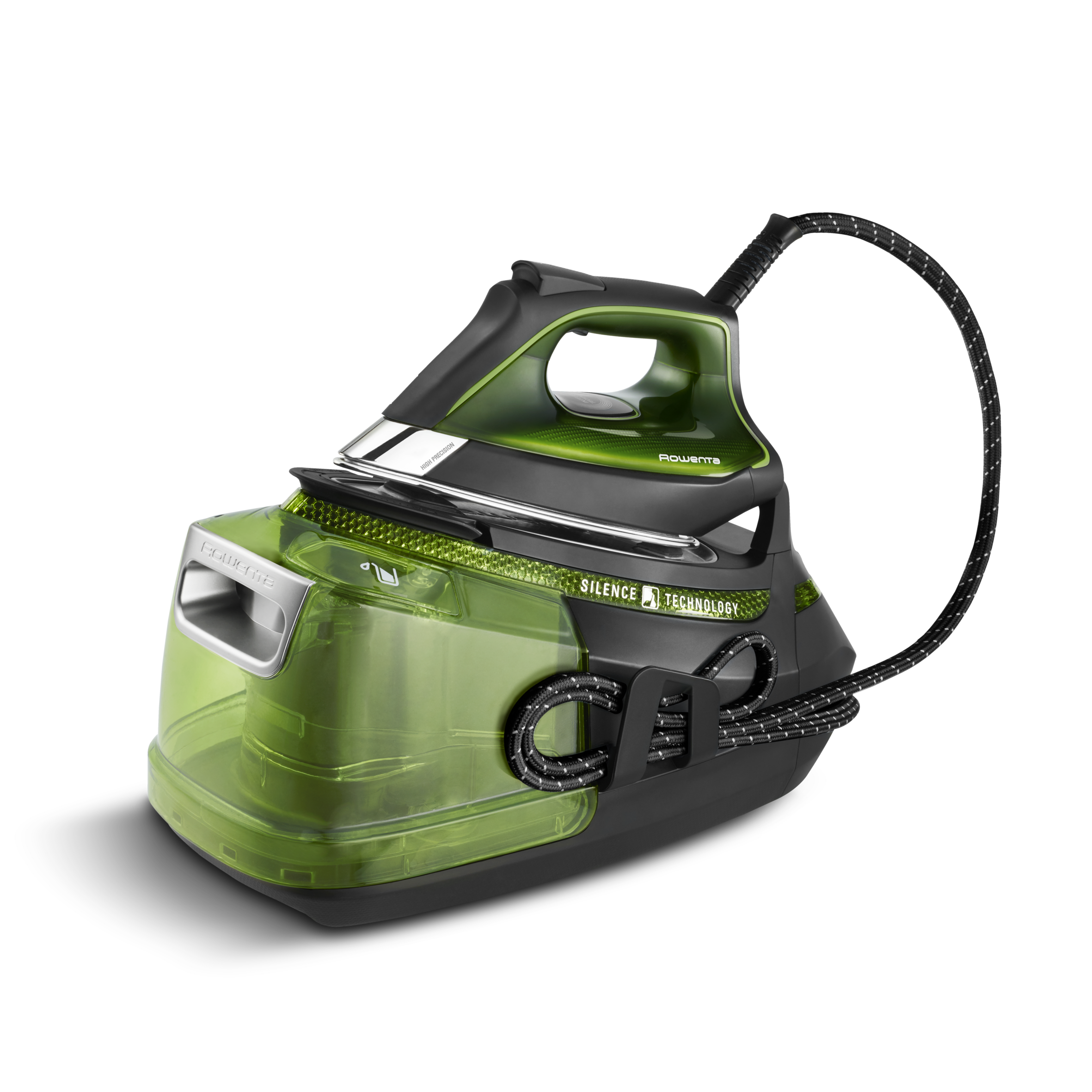 Rowenta DG9248 Silence Steam Pro stoomstrijkijzerstation | 2800 Watt | Extra stoomstoot: 620 g/min. | Tankinhoud: 1300 ml | zwart/groen Rowenta DG9248 Silence Steam Pro stoomstrijkijzerstation | 2800 Watt | Extra stoomstoot: 620 g/min. | Tankinhoud: 1300 ml | zwart/groen