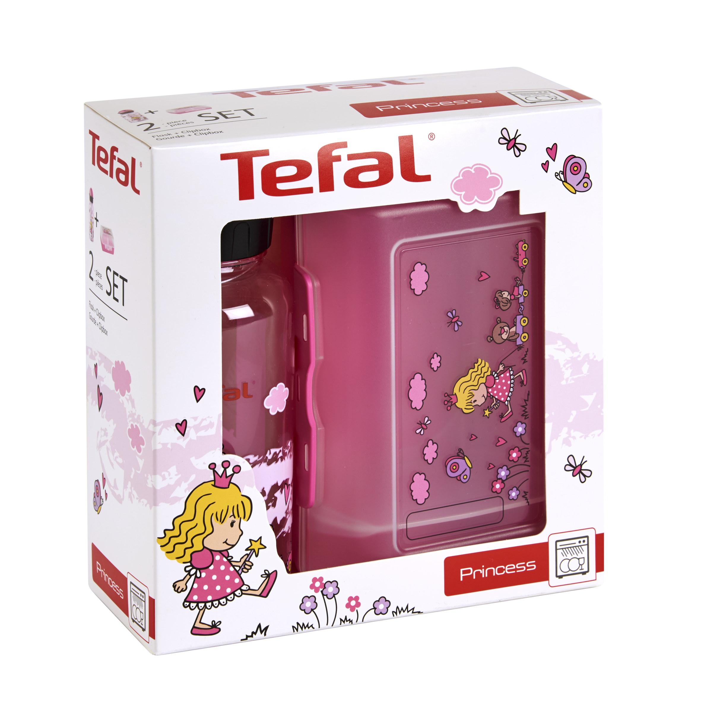 Gyerekkészlet Tefal Kids üvegek és üvegek Tritan 0,4 l K3169114 rózsaszín hercegnő