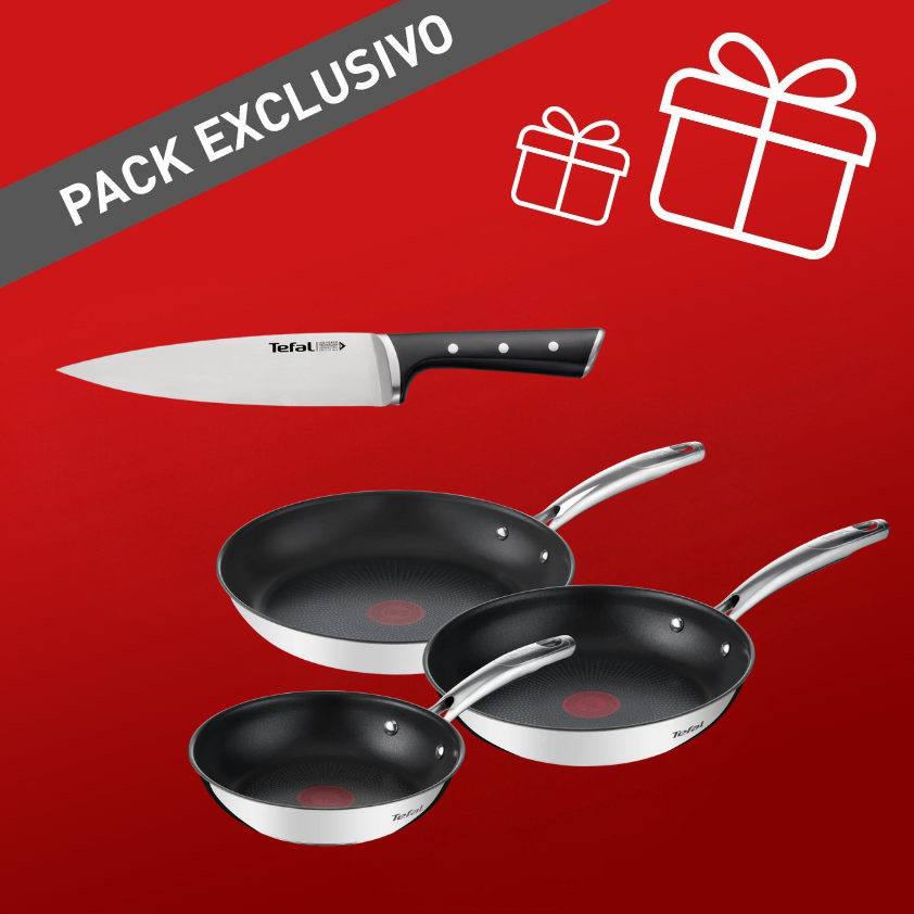 Pack set de sartenes 20/24/28 cm Duetto + y cuchillo chef 20 cm Ice Force