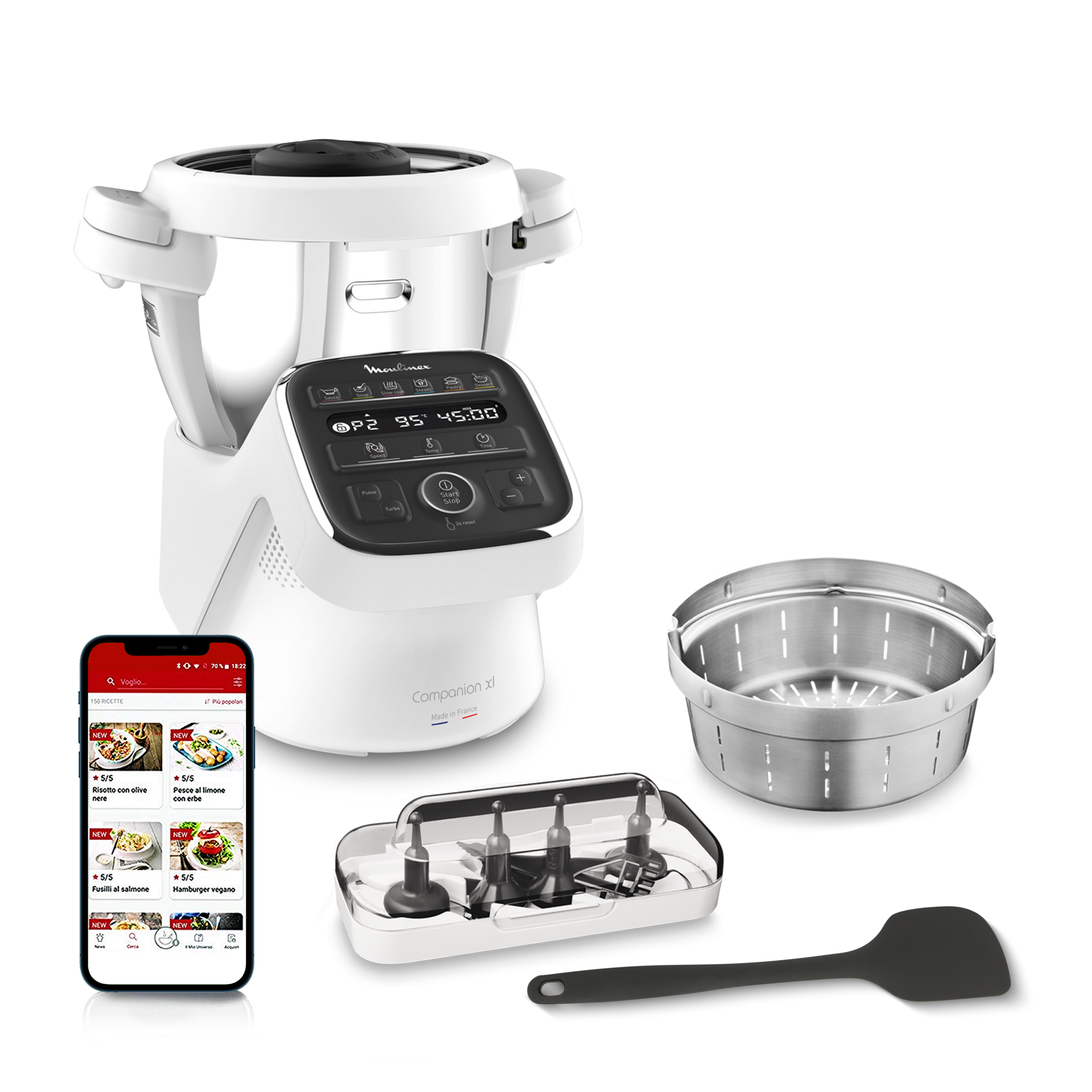 Companion XL, Robot de Cocina, 4,5L, 1550 W, 13 Programas, Blanco