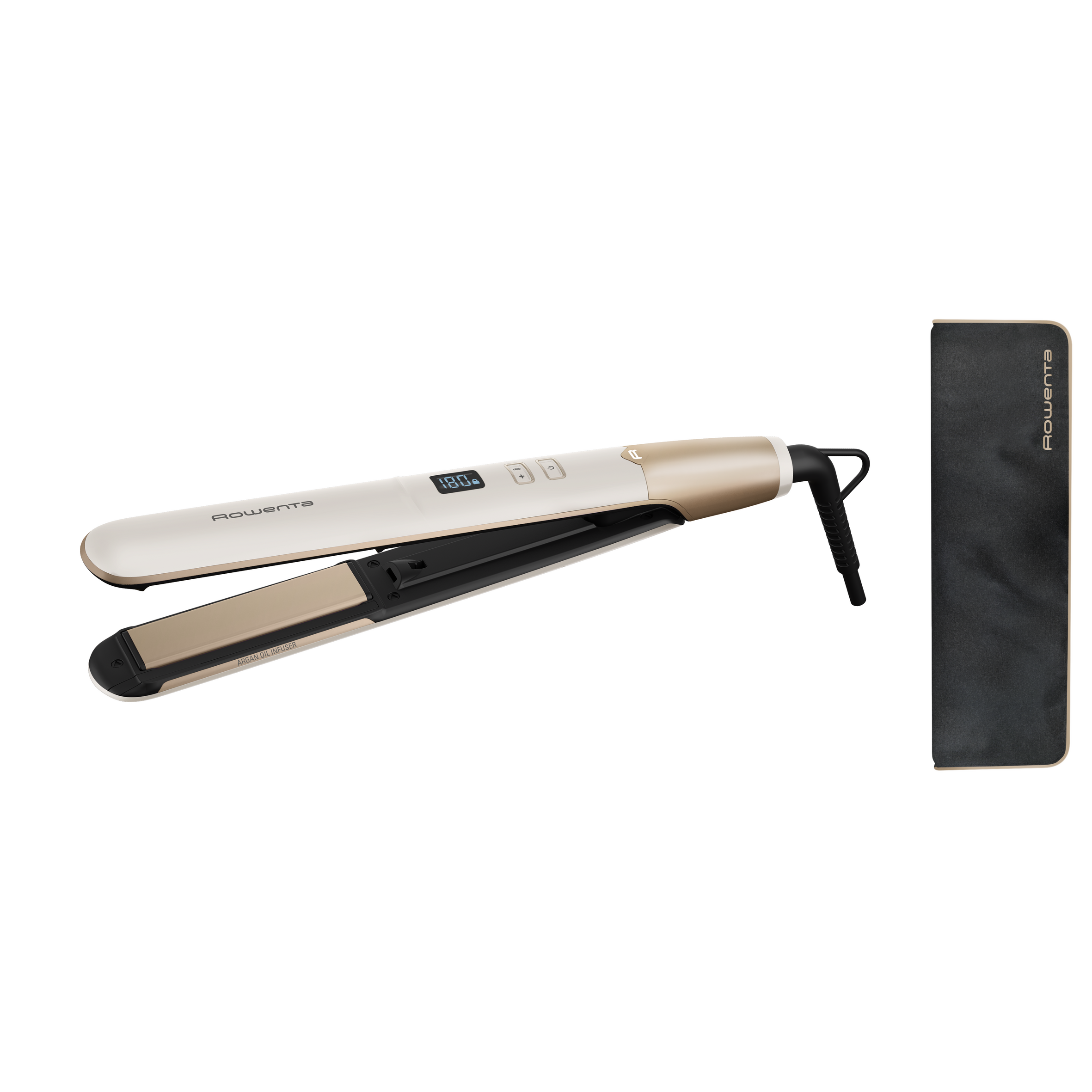 Express Shine, Plancha de pelo, placas de cerámica con revestimiento de aceite de argán y efecto iónico