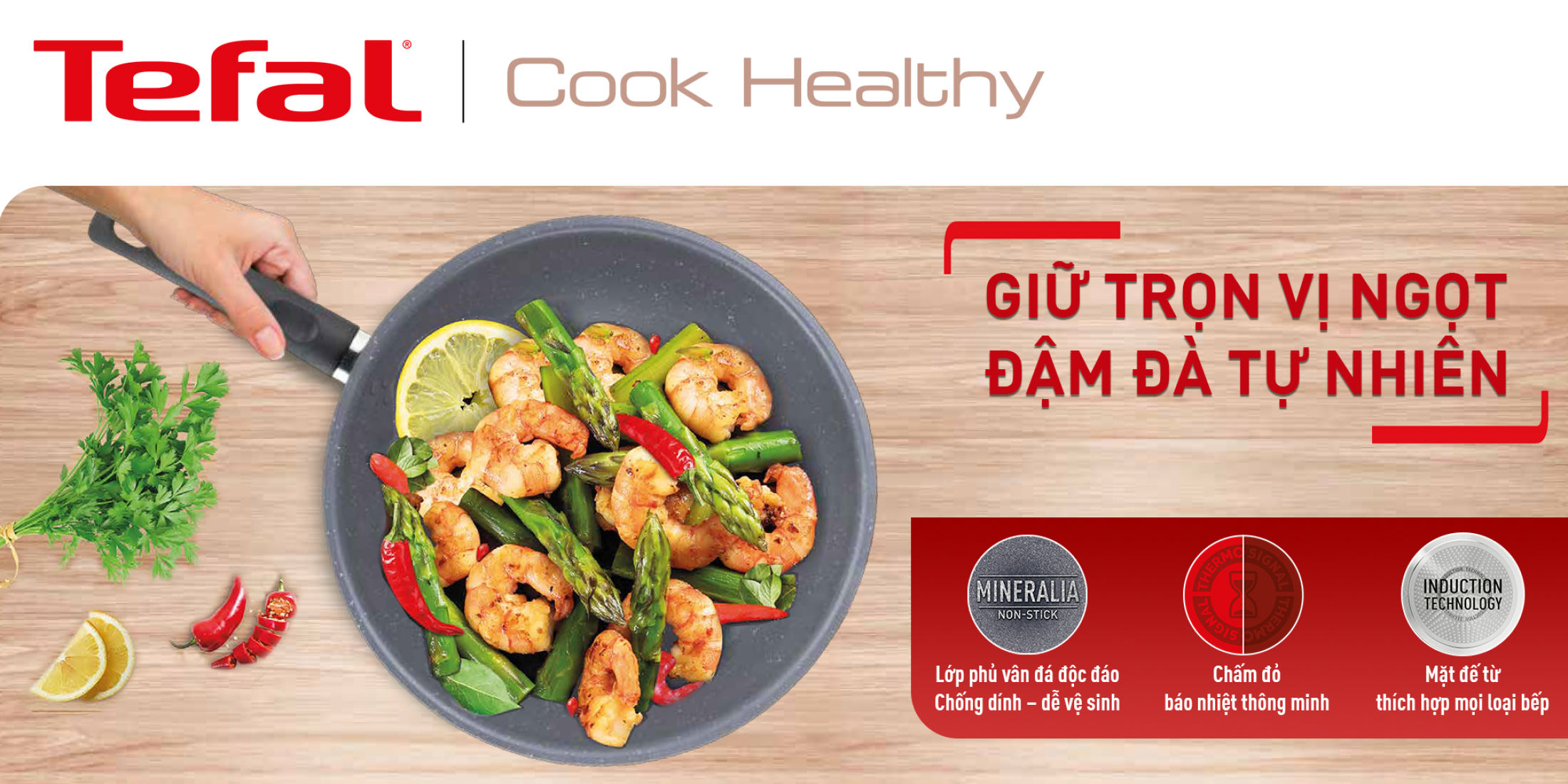 Bộ 2 chảo Tefal Cook Healthy (Chảo 24/Chảo xào 28) (cm) | TEFAL