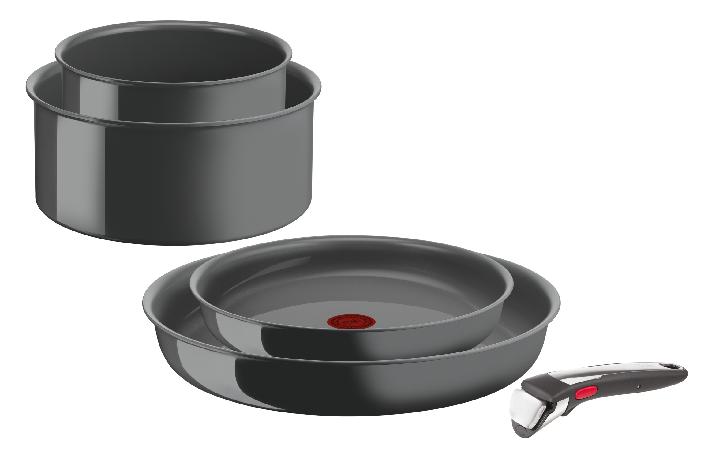 Tefal Set Steelpan en afneembare handgreep Ingenio Renew L2609302 Grijs Hippo Iron | fnac België