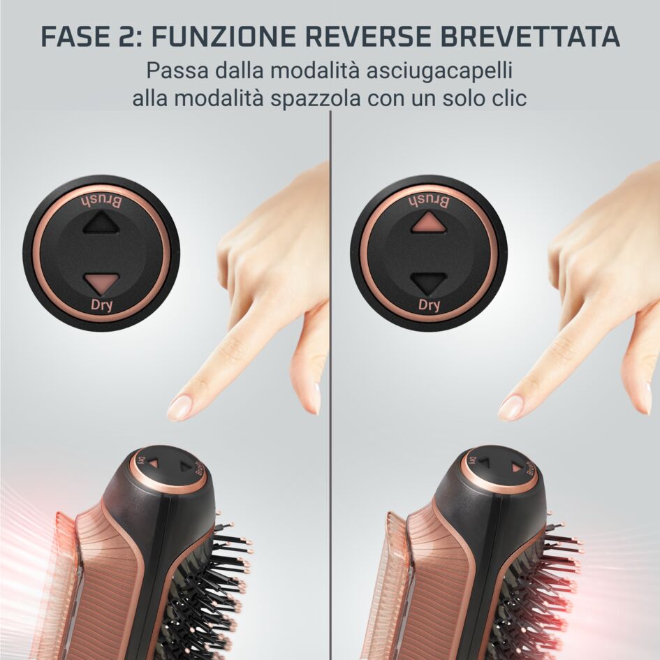 Ultimate Experience Reverso, Asciugacapelli, Spazzola ad aria 2in1