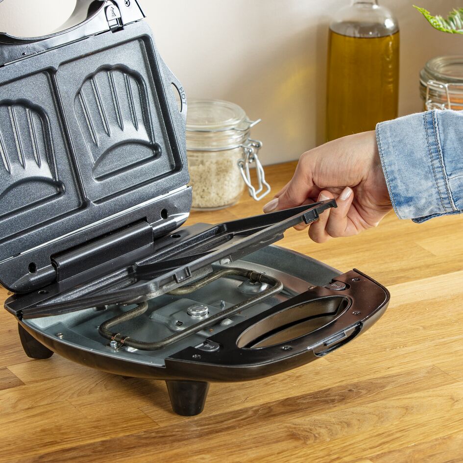 Gaufrier Croque-Monsieur Moulinex Breaktime - 700W, Plaques Antiadhésives, Beige Et Noir, Pour Sandwichs Grillés Et Gaufres - 5
