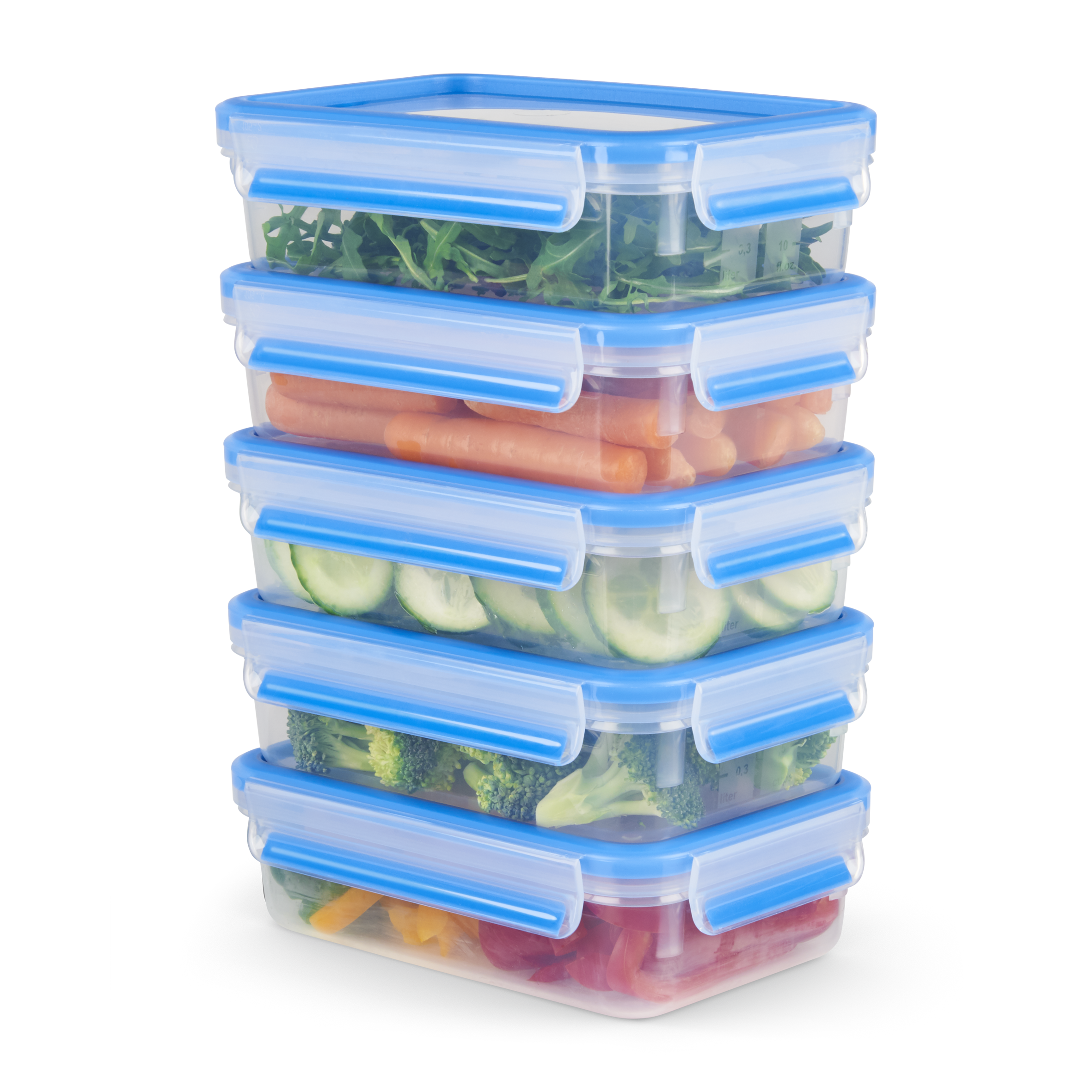 Set Contenitori Alimenti 5 Pezzi - 500ml, Ermetici, Per Frigo E Microonde, Blu - Foto 5