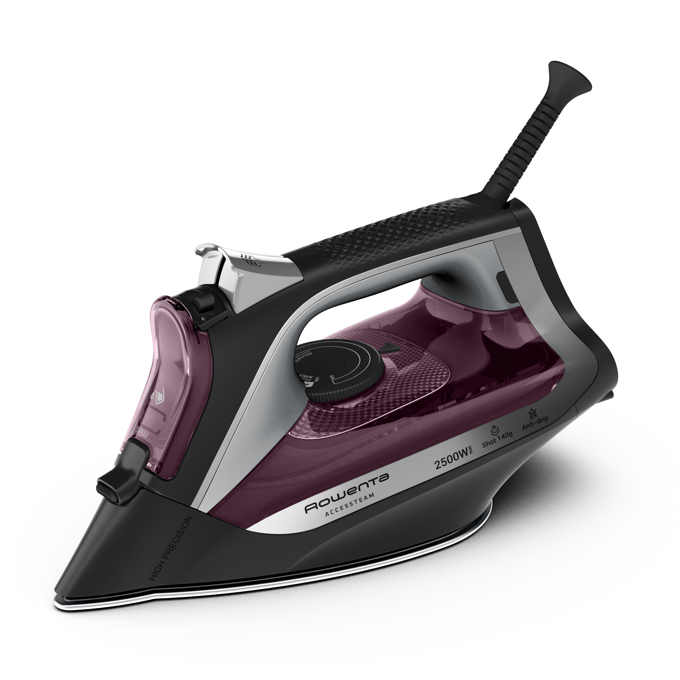 Accessteam de Rowenta, Plancha de Vapor, 2500 W, Suela Microsteam 300, Salida de Vapor Continuo de 40 g/minuto, Golpe de vapor de hasta 140 g/min