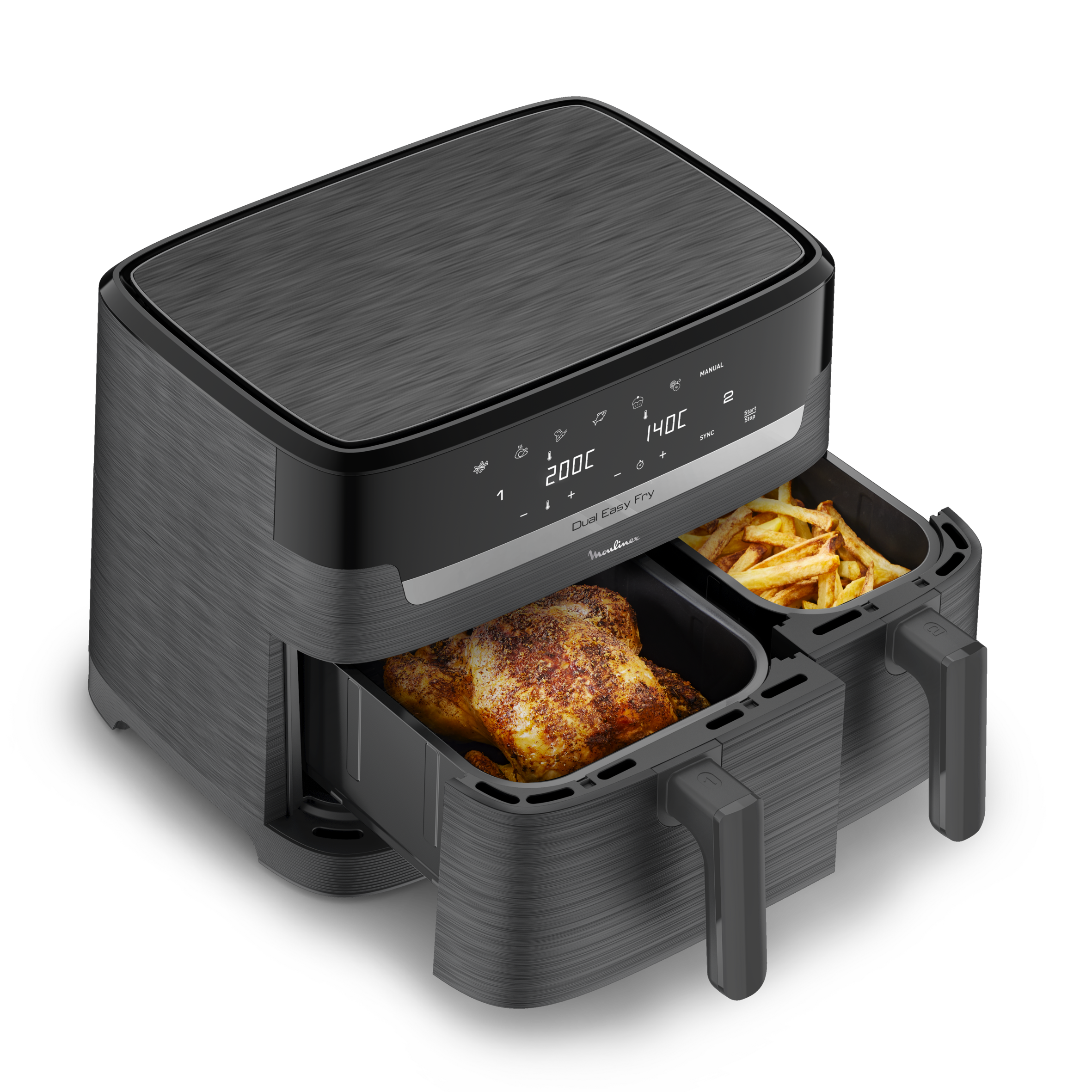 Dual Easy Fry, Fritadeira sem Óleo, 8.3 L, Duas cubas