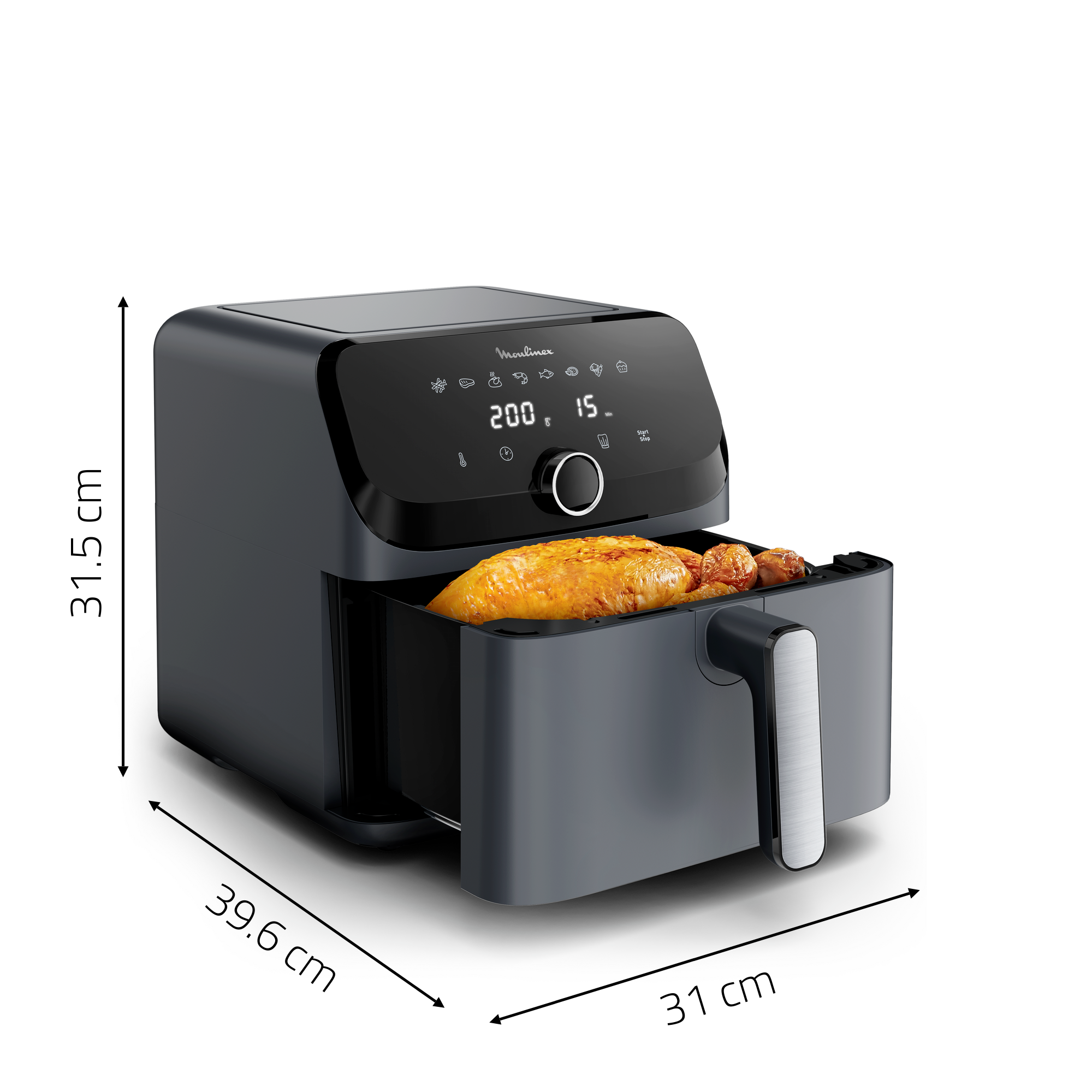 Easy Fry Mega Moulinex Friteuse Sans Huile Air Fryer Très Grande Capacité De 7 5 L 8