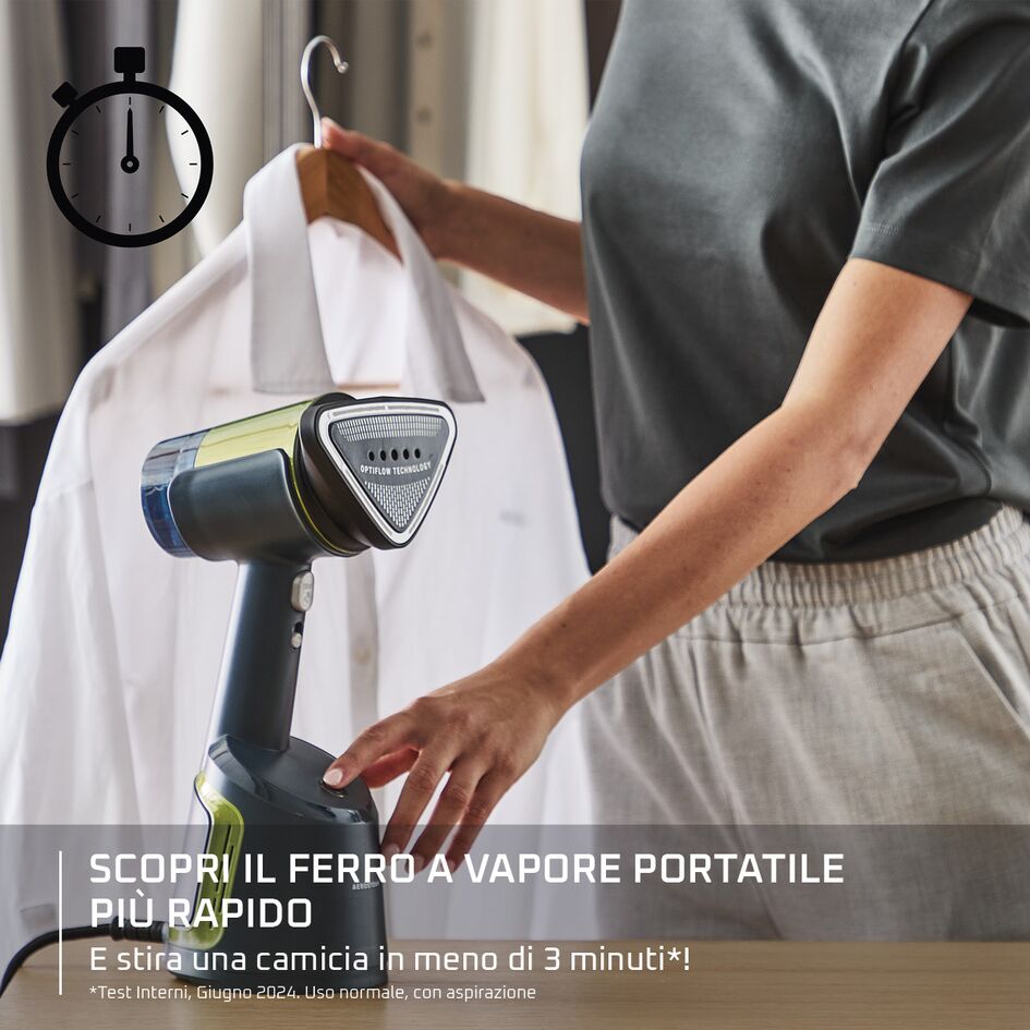 Pack Esclusivo Online - AeroSteam, Stiratore Verticale Ultra-Potente + Easy Care Levapelucchi ricaricabile | Rowenta