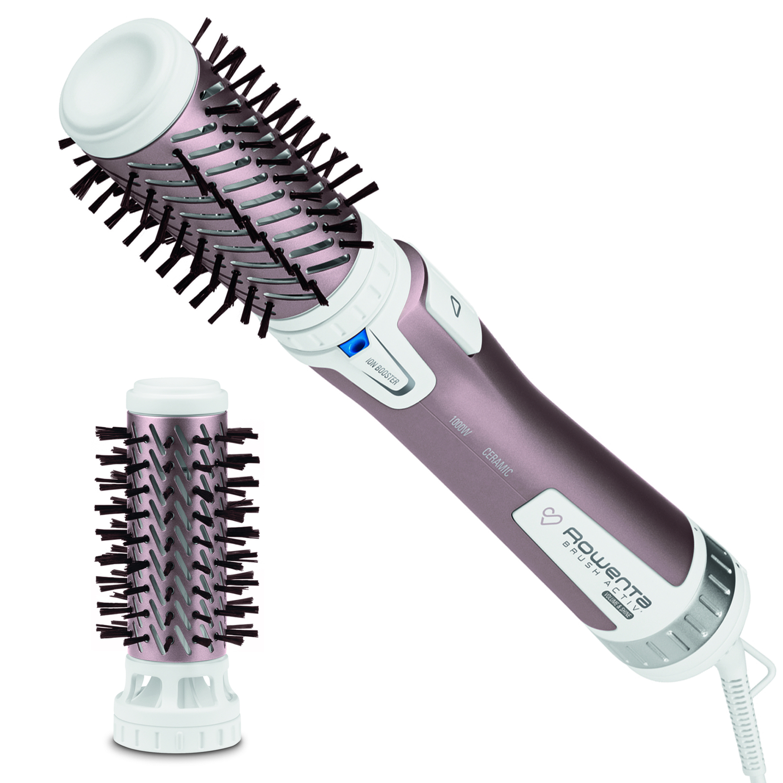 Suszarko-lokówka, Rowenta Brush Activ, różowe złoto, obrotowa, ceramiczna