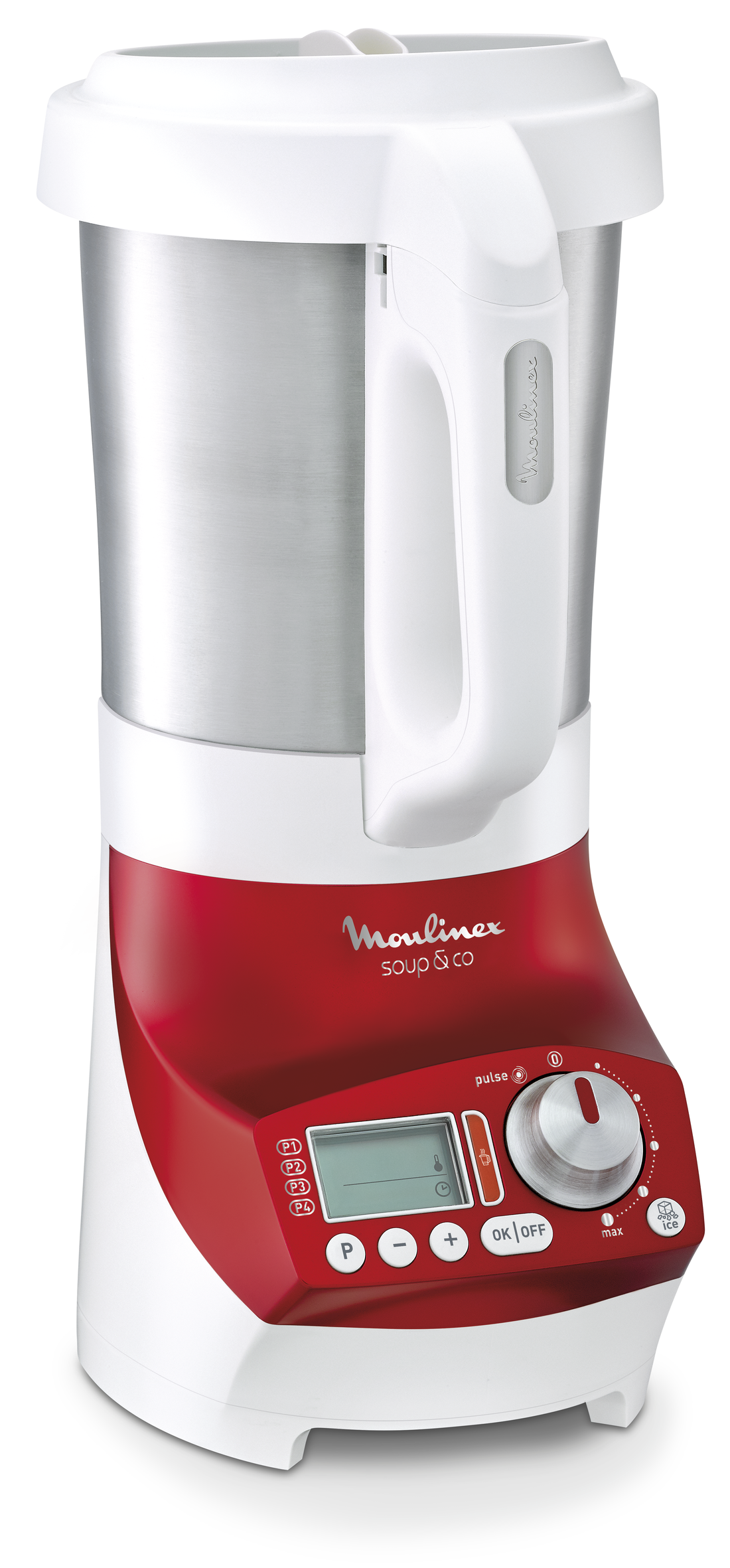 BLENDER CHAUFFANT SOUP & CO ROUGE + PANIER VAPEUR PLASTIQUE