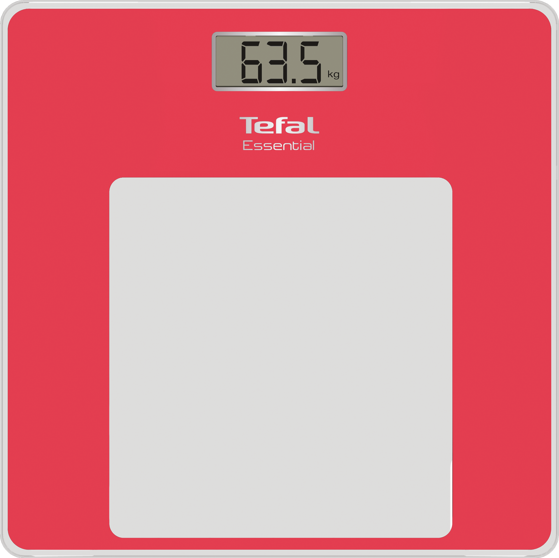 Essential de Tefal, Báscula de baño digital, Pantalla amplia, Capacidad de 150 kg, Peso corporal, Graduación de 100 g, Ultrafina, Automática, plataforma de vidrio templado, Pilas incluidas, 28 x 28 cm,