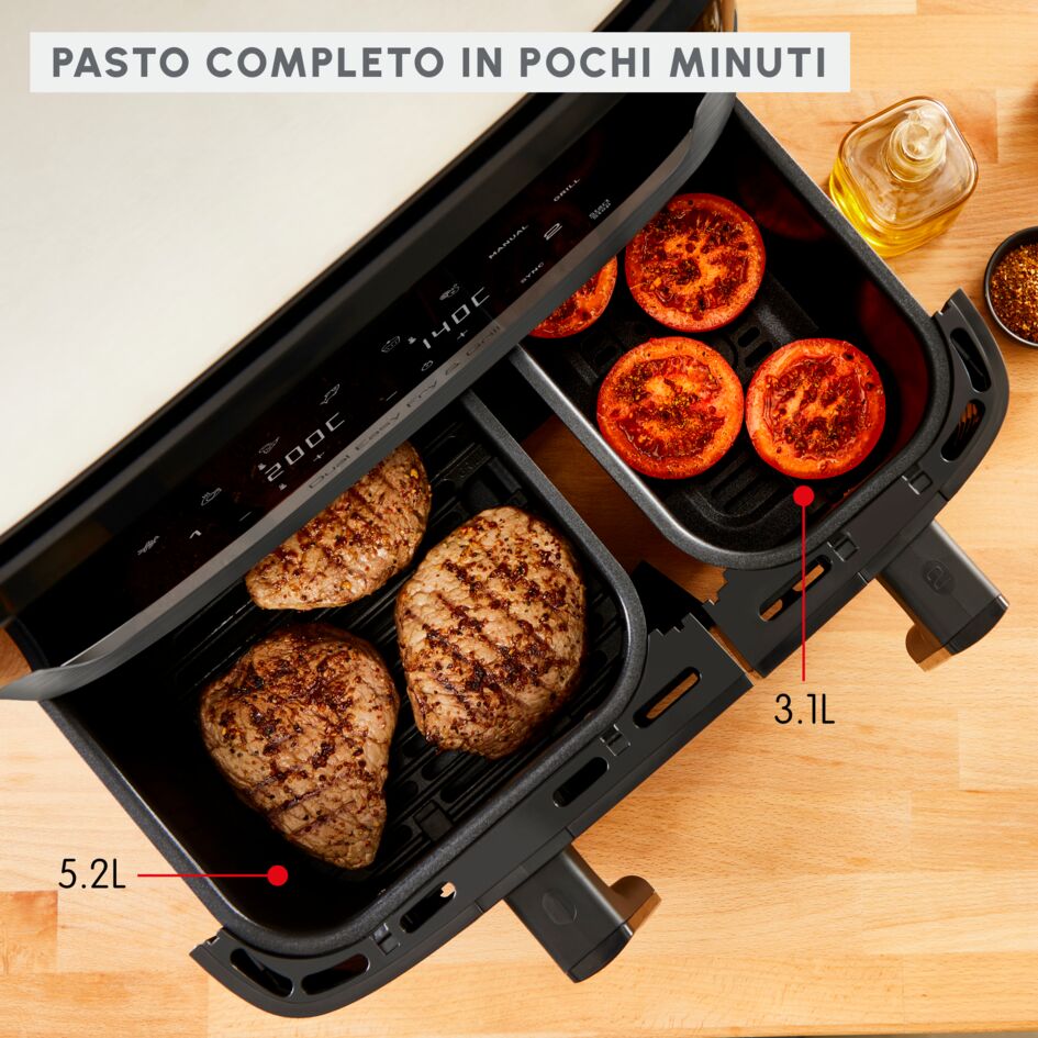 Set 13 Pezzi Accessori Per Friggitrice Ad Aria Moulinex Easy Fry Dual 5,2/3,1L - Teglie Silicone, Griglie, Spruzzatore Olio, Guanti - 5