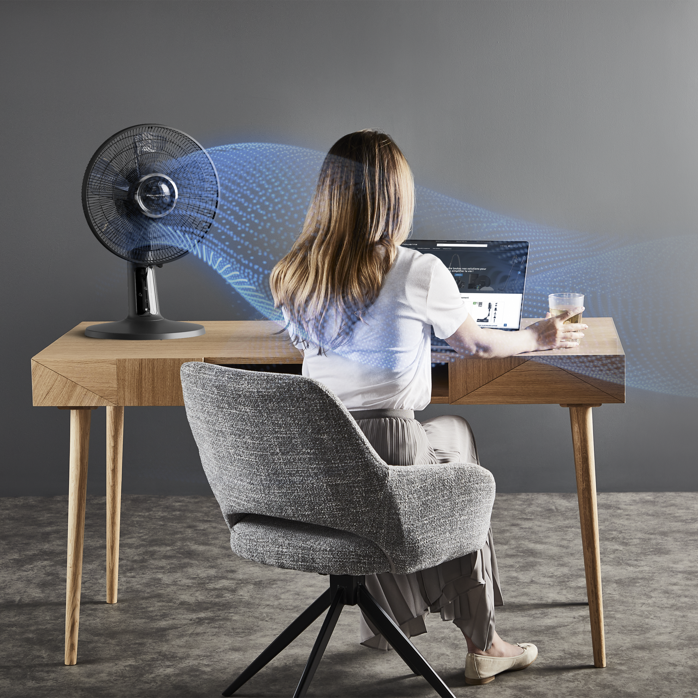 Quạt đứng Rowenta VU5870 Turbo Silence Stand Extreme (hàng Đức