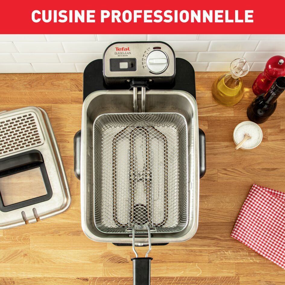 Lot Tefal Oleo Clean Friteuse 3,5L + Coupe-frites Manuel Moulinex - Huile Toujours Propre