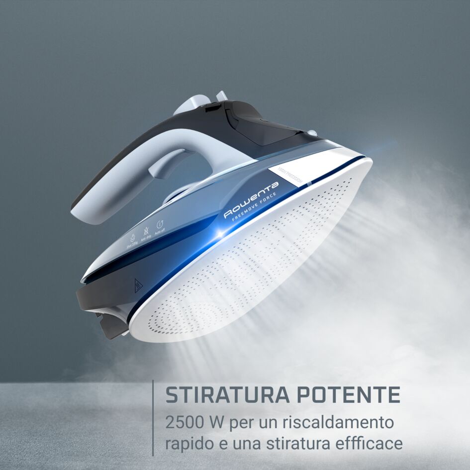 Freemove Force, Ferro a Vapore, 220 g/min, Cordless, Microsteam 400, Black & Silver Argento