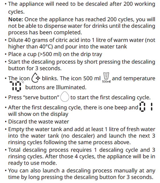 How do I descale my Hot Water Dispenser?
