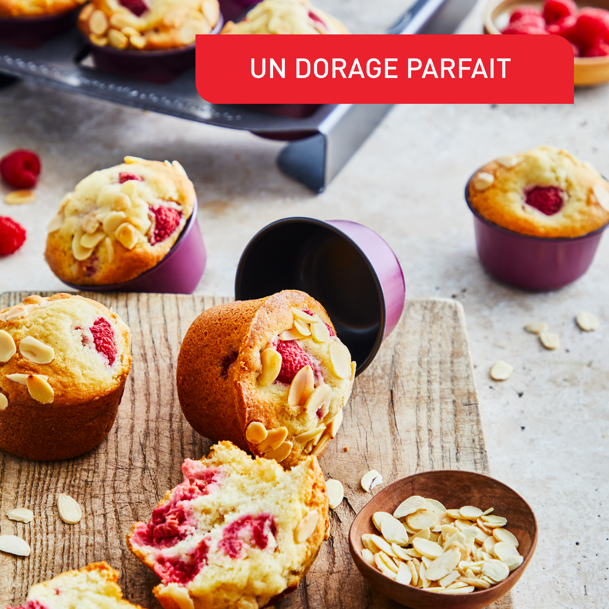 Set De Moules à Pâtisserie Tefal Creabake J304SS | 9 Moules à Muffins + 3 Diamants - Antiadhésif Et Empilable