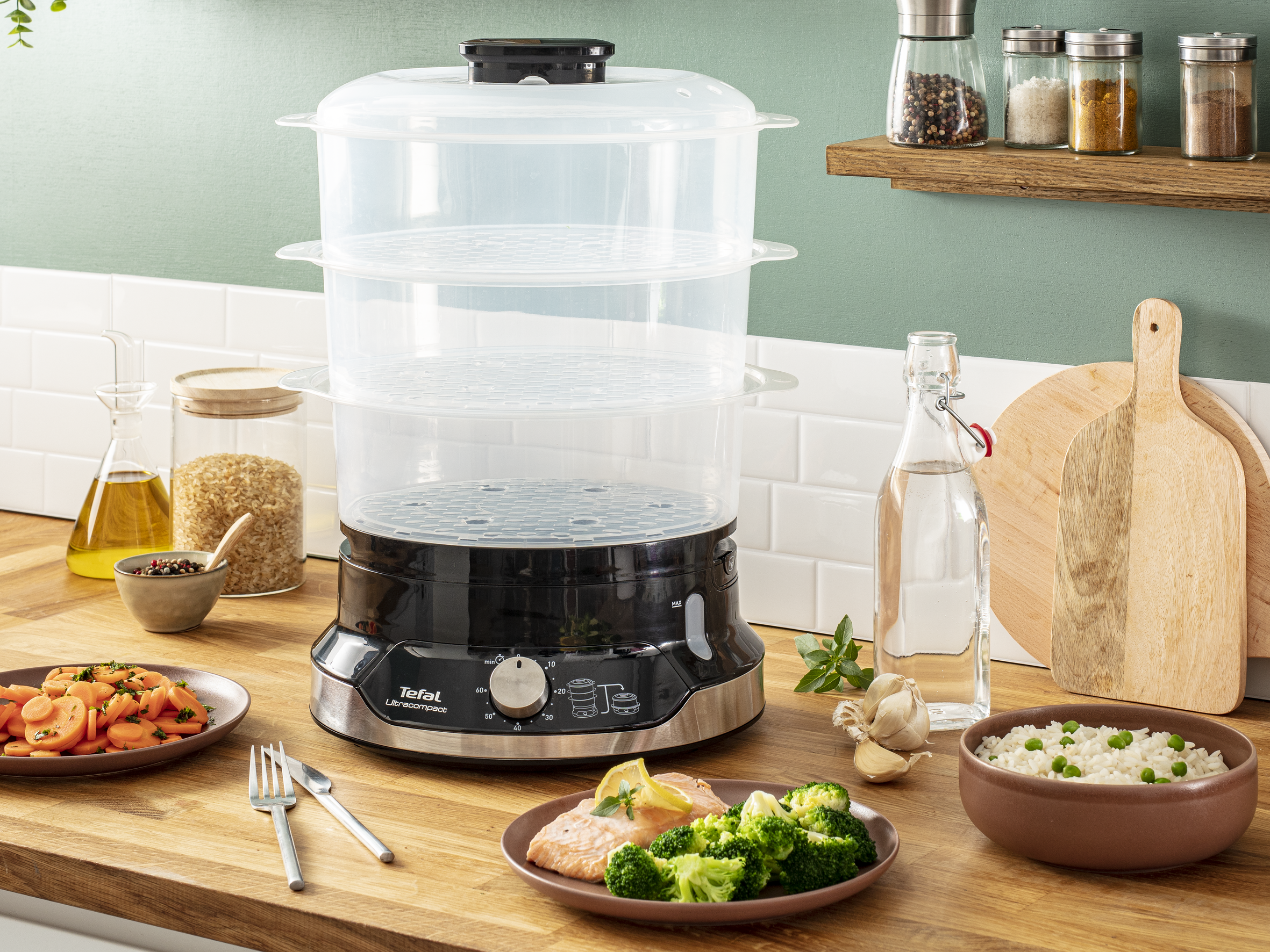 Cuiseur Vapeur Micro-ondes - Contenant Cuisine Saine Pour Légumes, Riz Et Plats Vapeur Rapides - 3