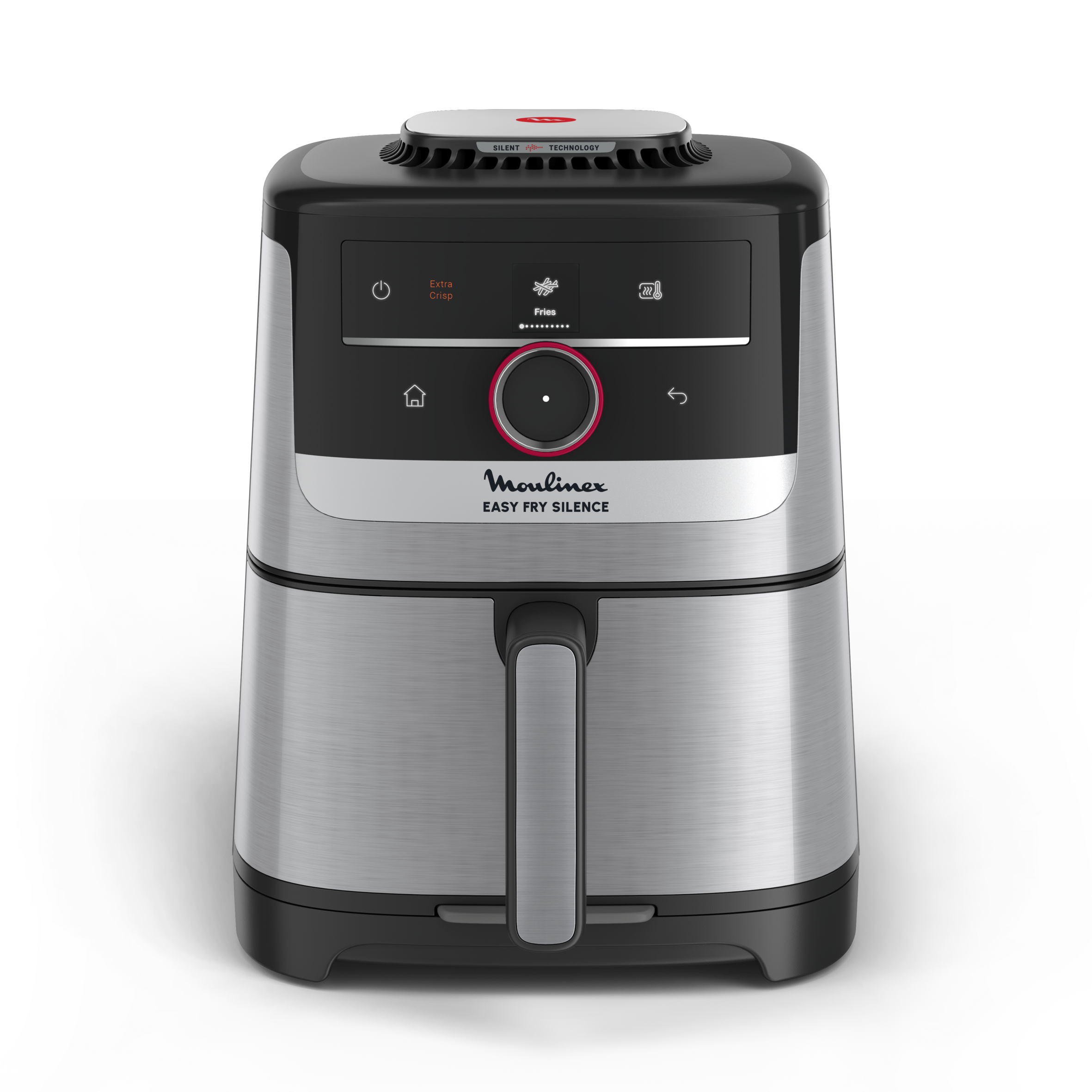 Easy Fry Smart & Silence, air fryer, 5 L, Technologie Silence, Système Easy Clean & Store, Interface intelligente pas à pas, Inox