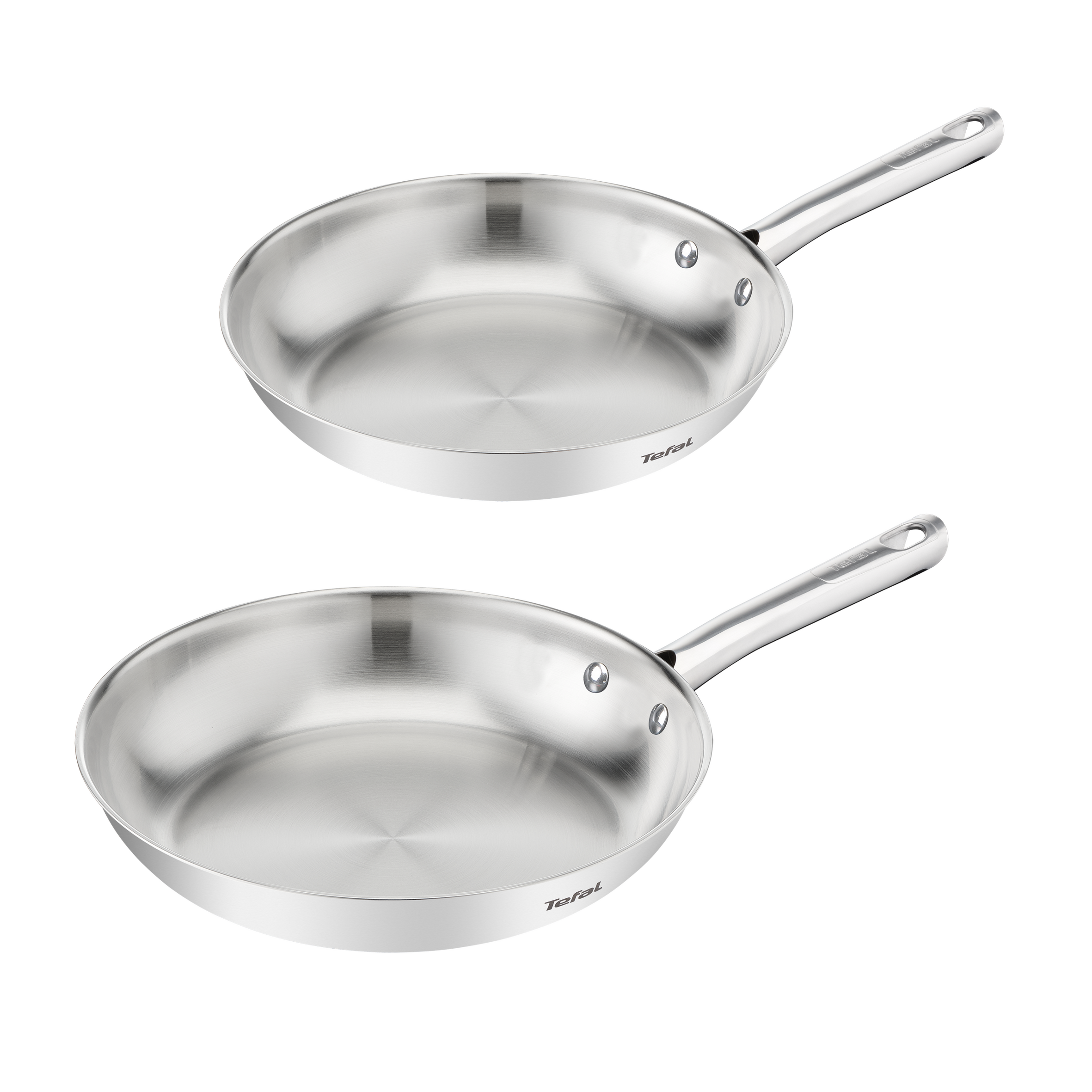 Duetto On, Set de 2 piezas, Sartenes 24/28 cm, Acero inoxidable, Inducción, Mango Fijo