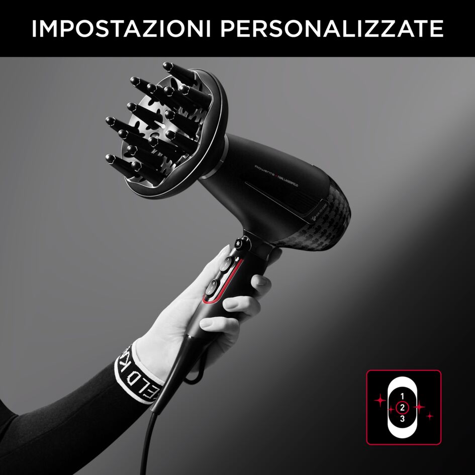 Pack Esclusivo Online - Karl Lagerfeld K/Pro Stylist, Asciugacapelli + Karl Lagerfeld, Arricciacapelli | Rowenta