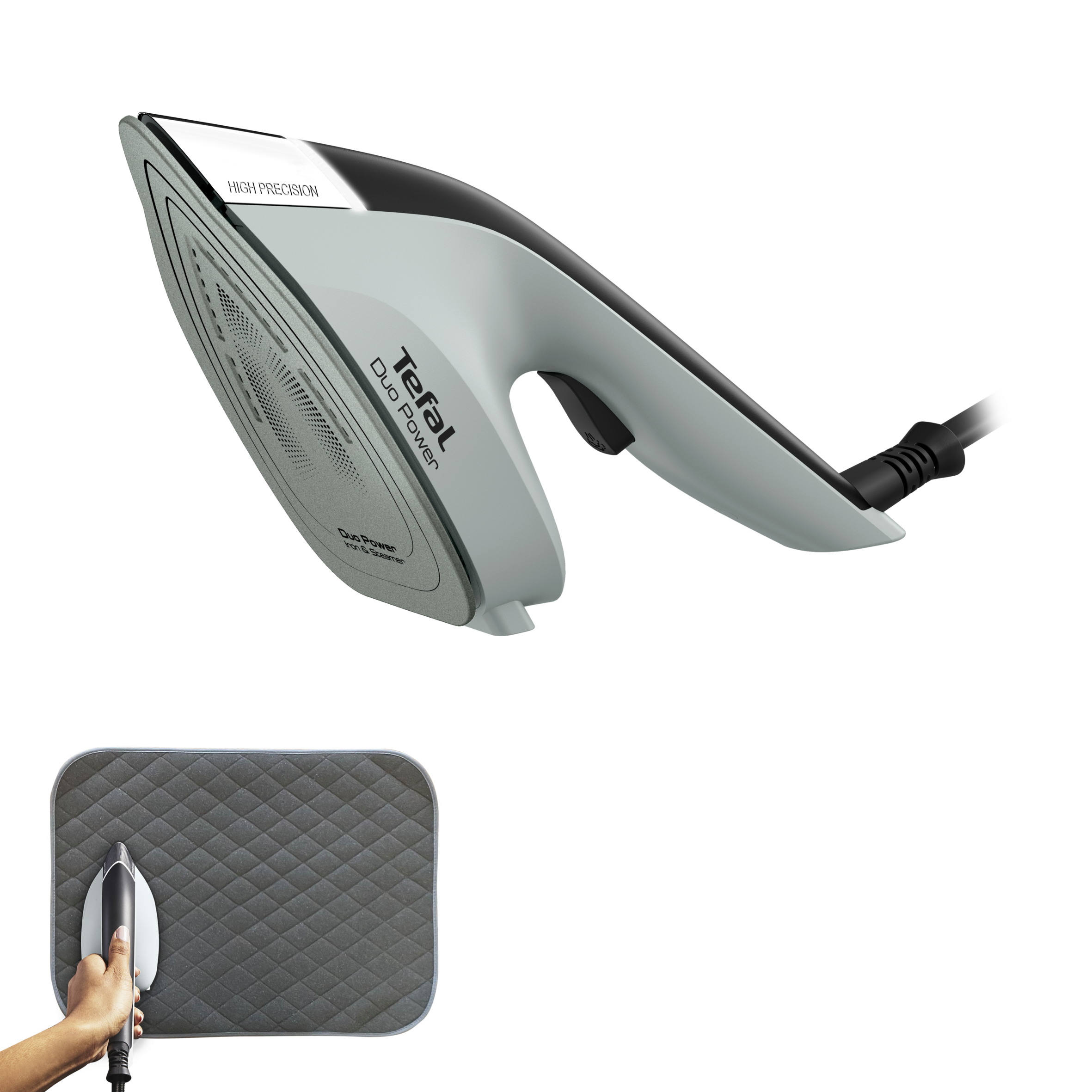 Tefal Duo Power, żelazko parowe, 1700W, szybkie nagrzewanie, mata do prasowania