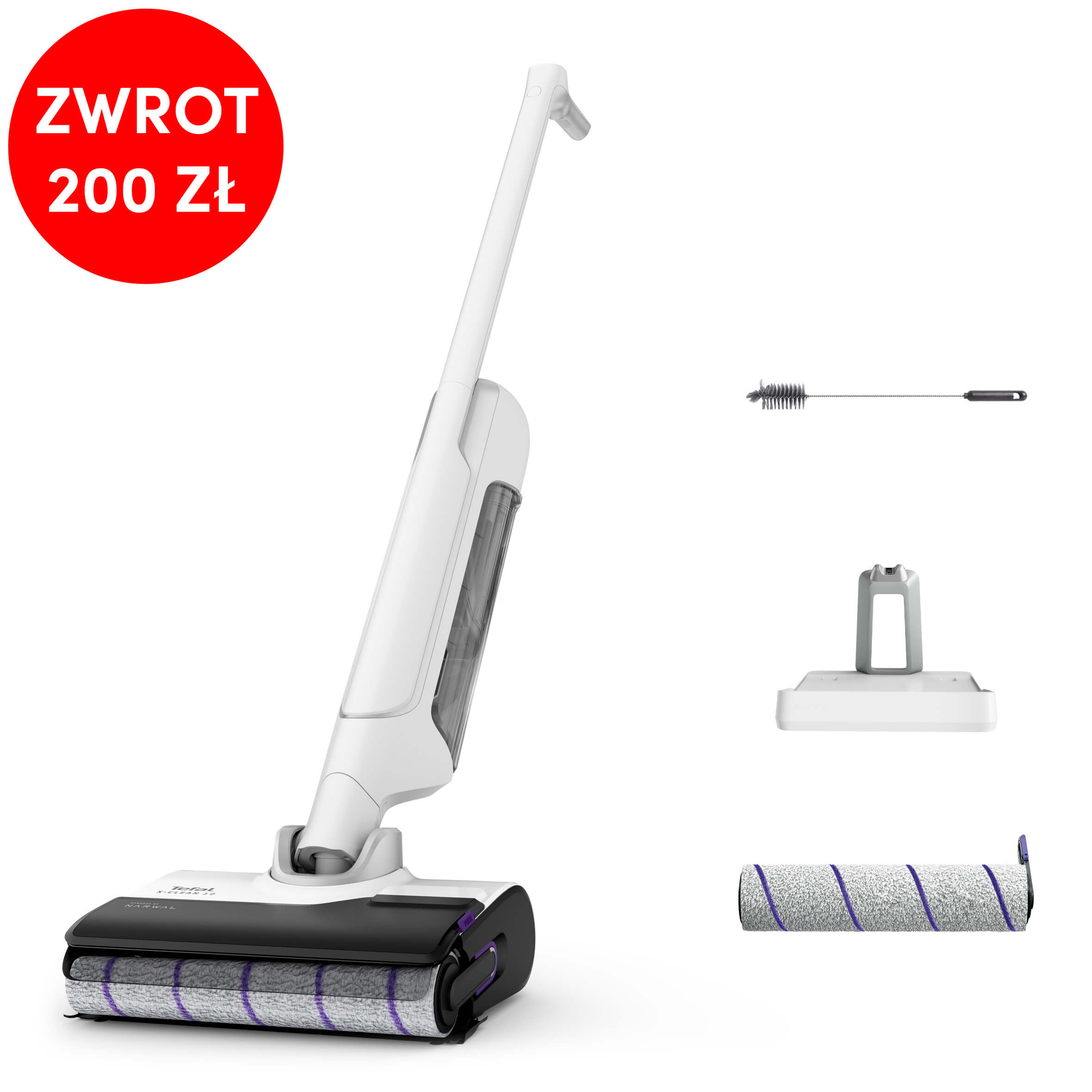 Bezprzewodowy odkurzacz myjący Tefal X-Clean 10, 60 min, samoczyszczenie i suszenie