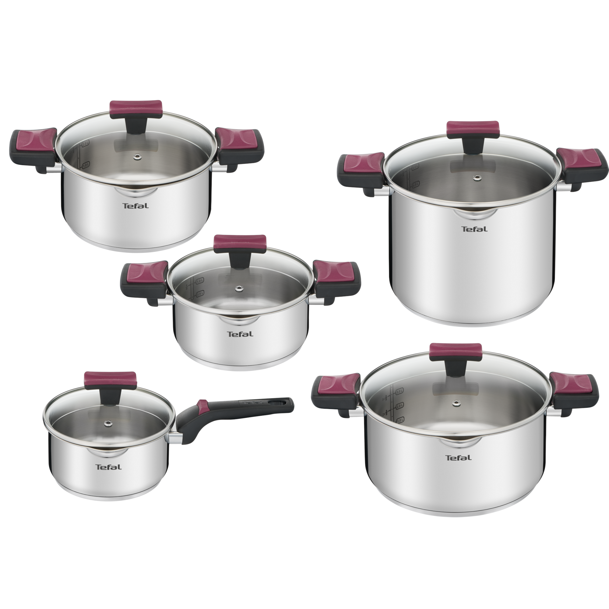 Zestaw garnków z pokrywkami TEFAL COOK&CLIP - 10 elementów
