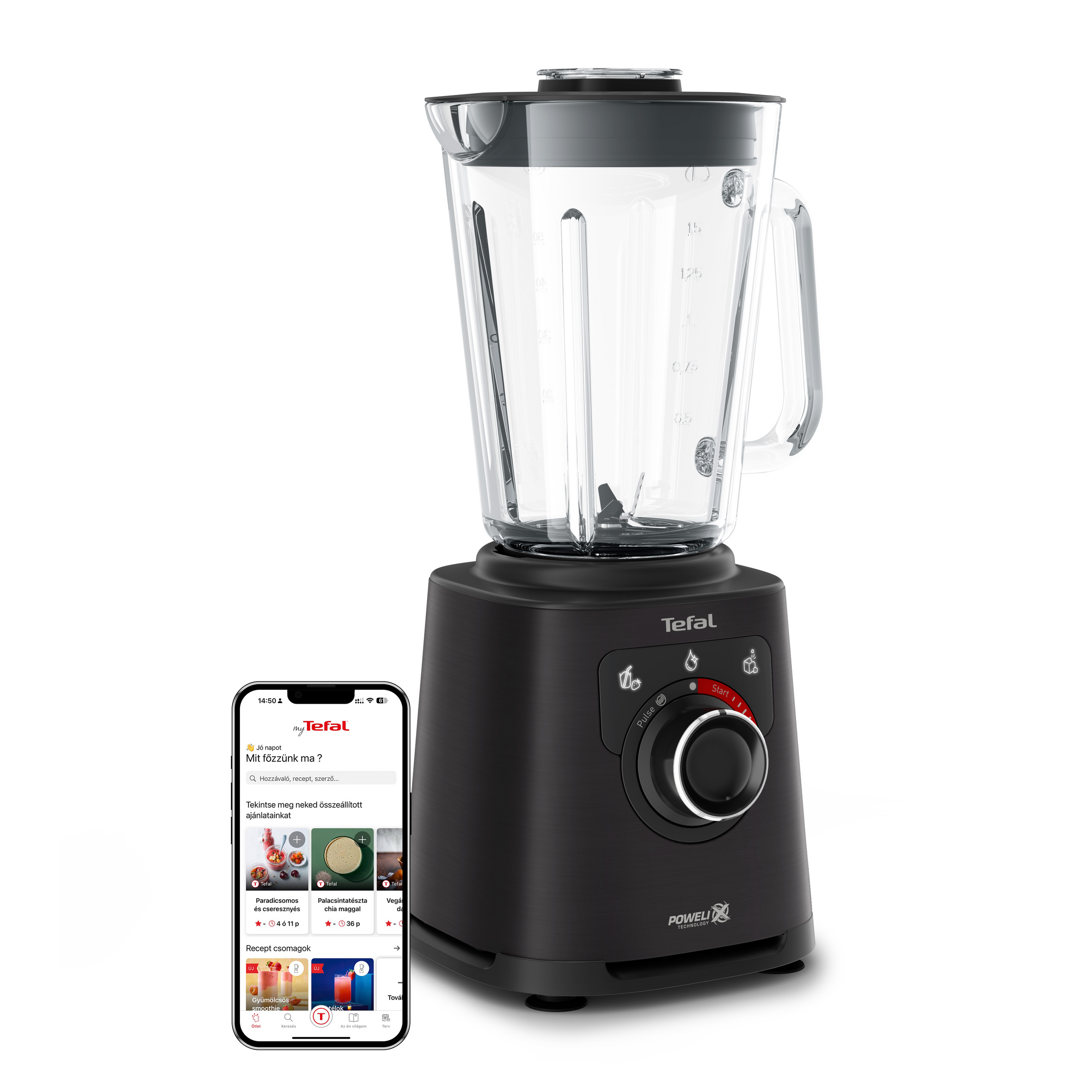 Tefal Perfectmix+ nagy sebességű asztali turmixgép utazópalackkal BL87G831