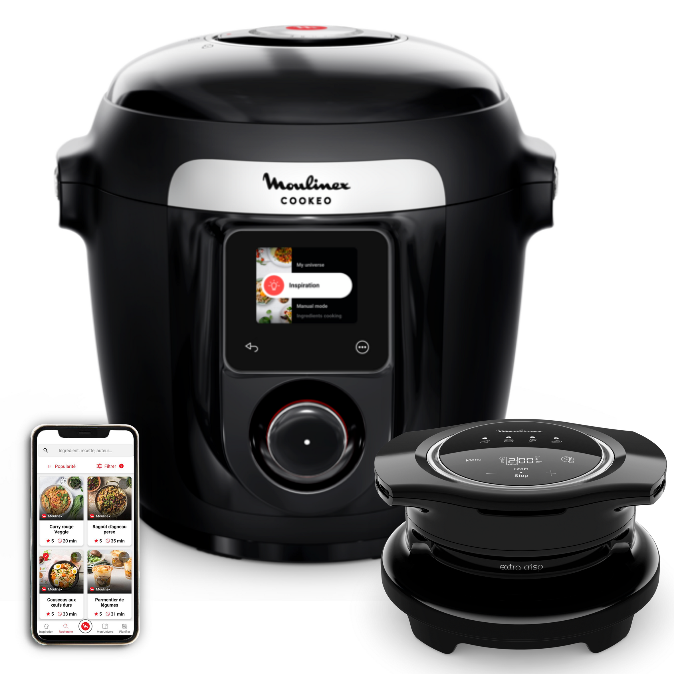 Cookeo Wifi 10-en-1 Noir avec Extra Crisp