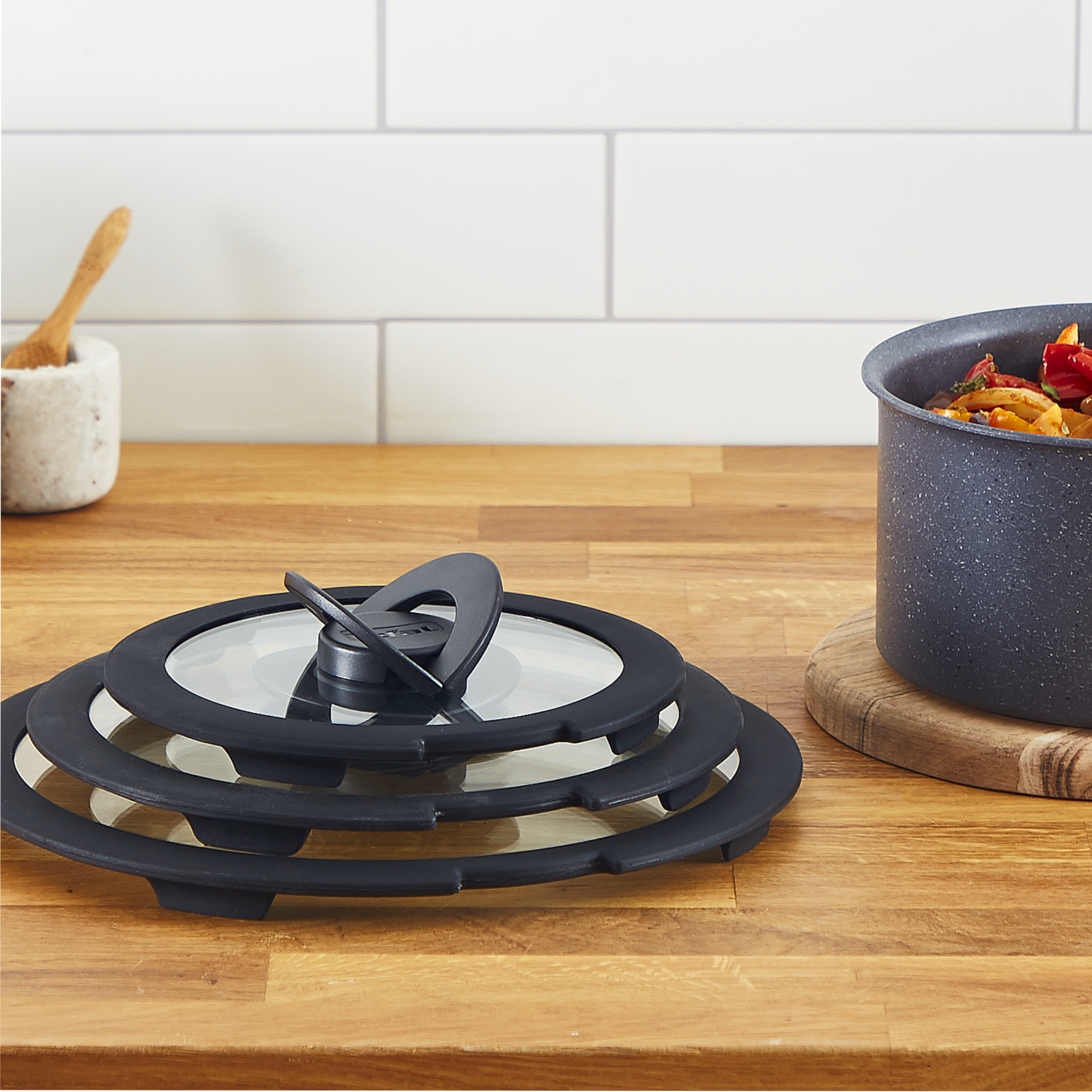 Couvercle En Verre Transparent Pour Poêle 24 Cm - Résistant à La Chaleur, Facile à Nettoyer - Contrôle Cuisson Sans Soulever
