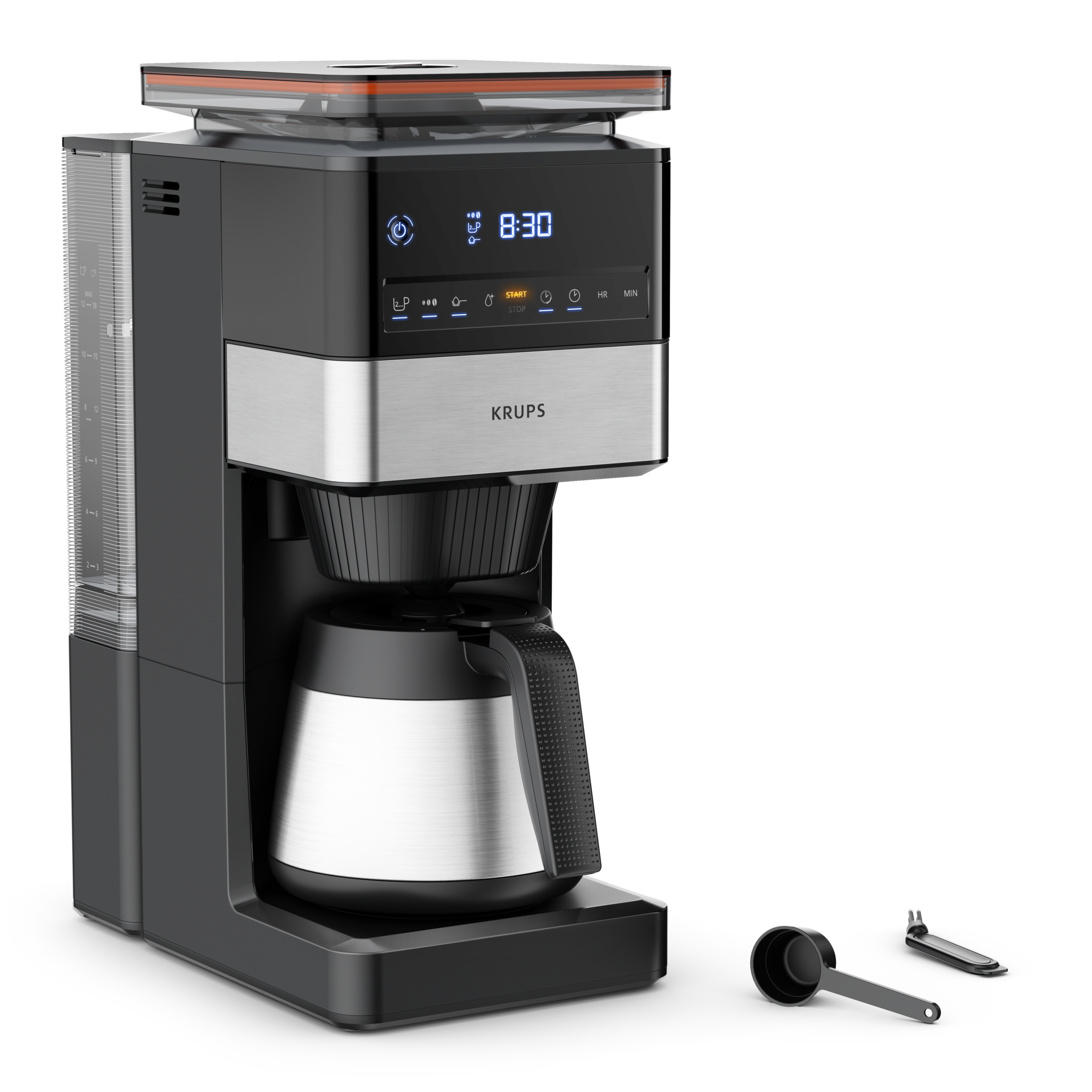 Grind Aroma XL, Cafetera de Filtro, Molinillo Cónico Desmontable, Jarra Térmica