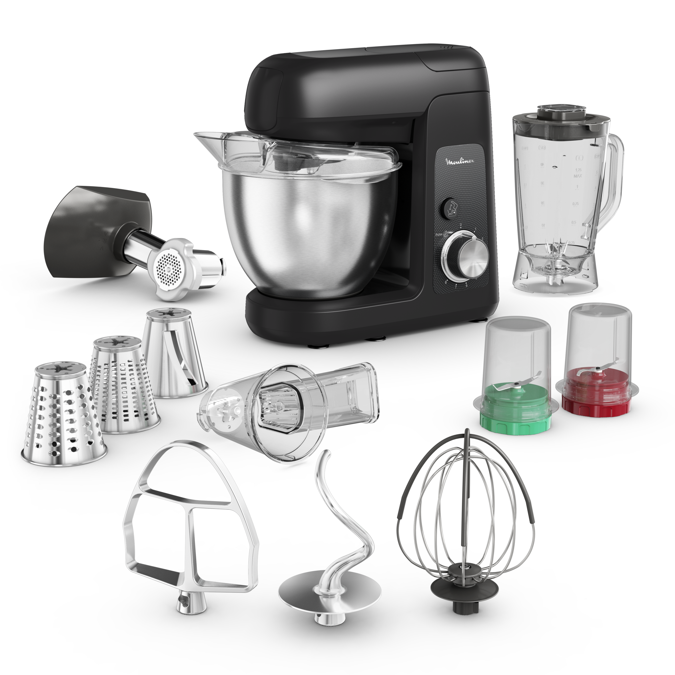 Bake Partner QA525810 Robot pâtissier - 1100W - 8 accessoires  - 4.6 L - 8 vitesses