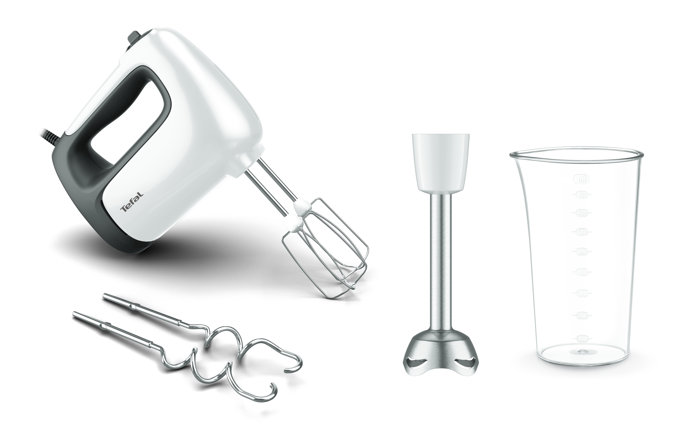Prep'mix+, Batteur électrique + 2 jeux de fouets + embout pied mixeur, 500W