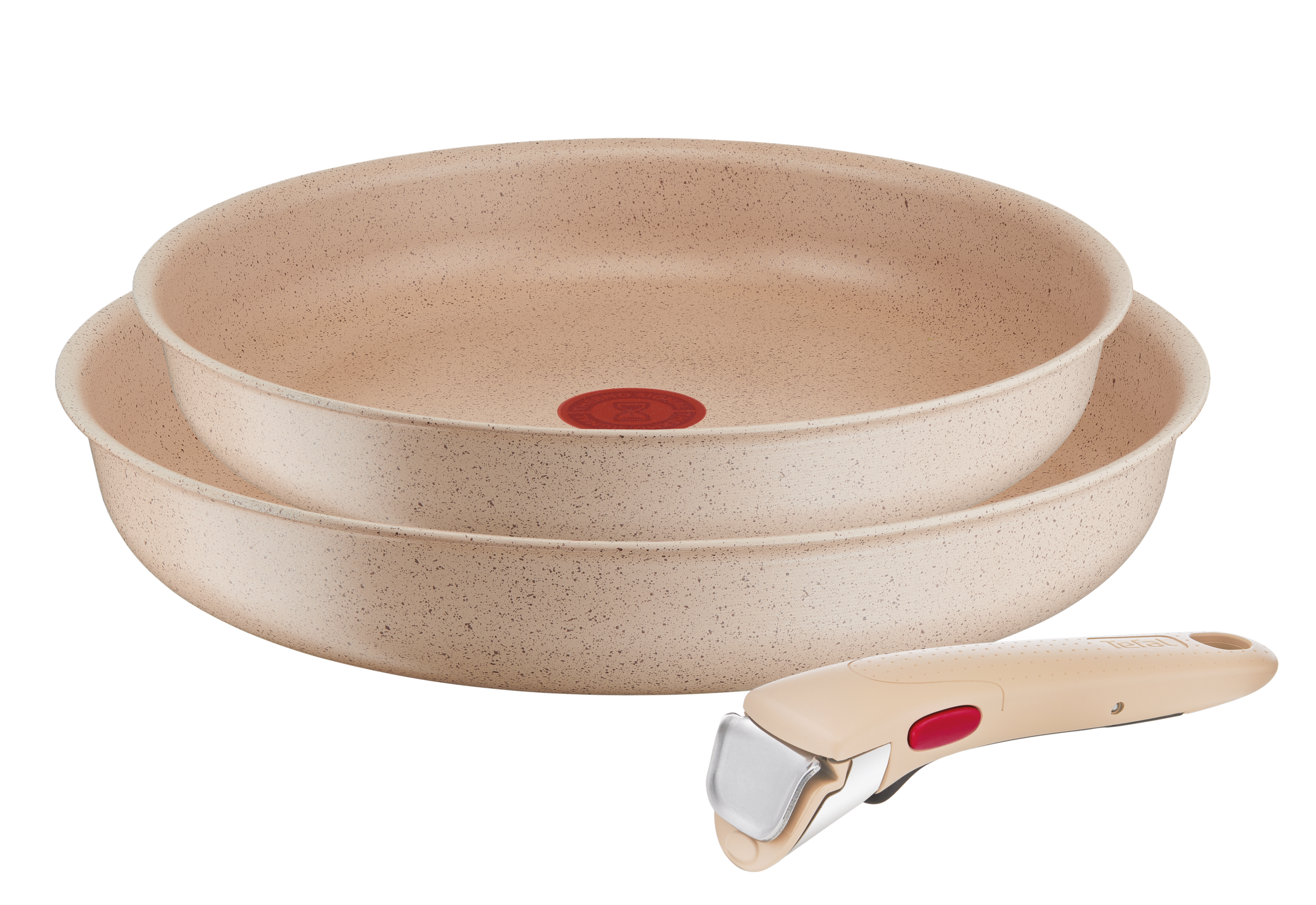 Ingenio Delight, Sartenes de 24/28 cm, Mango extraíble, Apilables, Revestimiento Antiadherente, Cuerpo de Aluminio 100% Reciclado