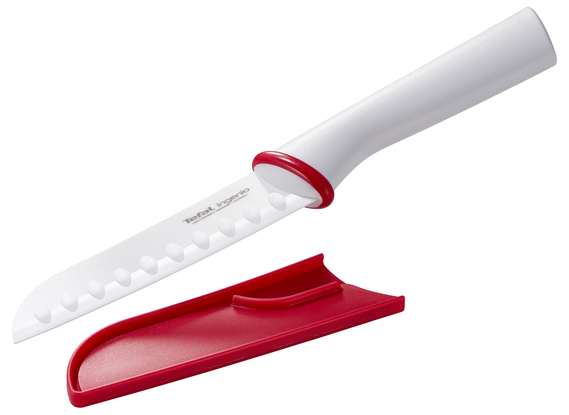 Keramický nôž Tefal Ingeinio Santoku K1530414 Červený/Biely 13 cm