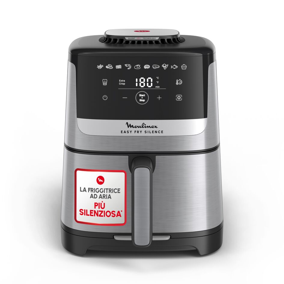 Tefal Easy Fry Silence Friggitrice Ad Aria – 5L, Silenziosa, 40-220°C, 10 Programmi, Nero