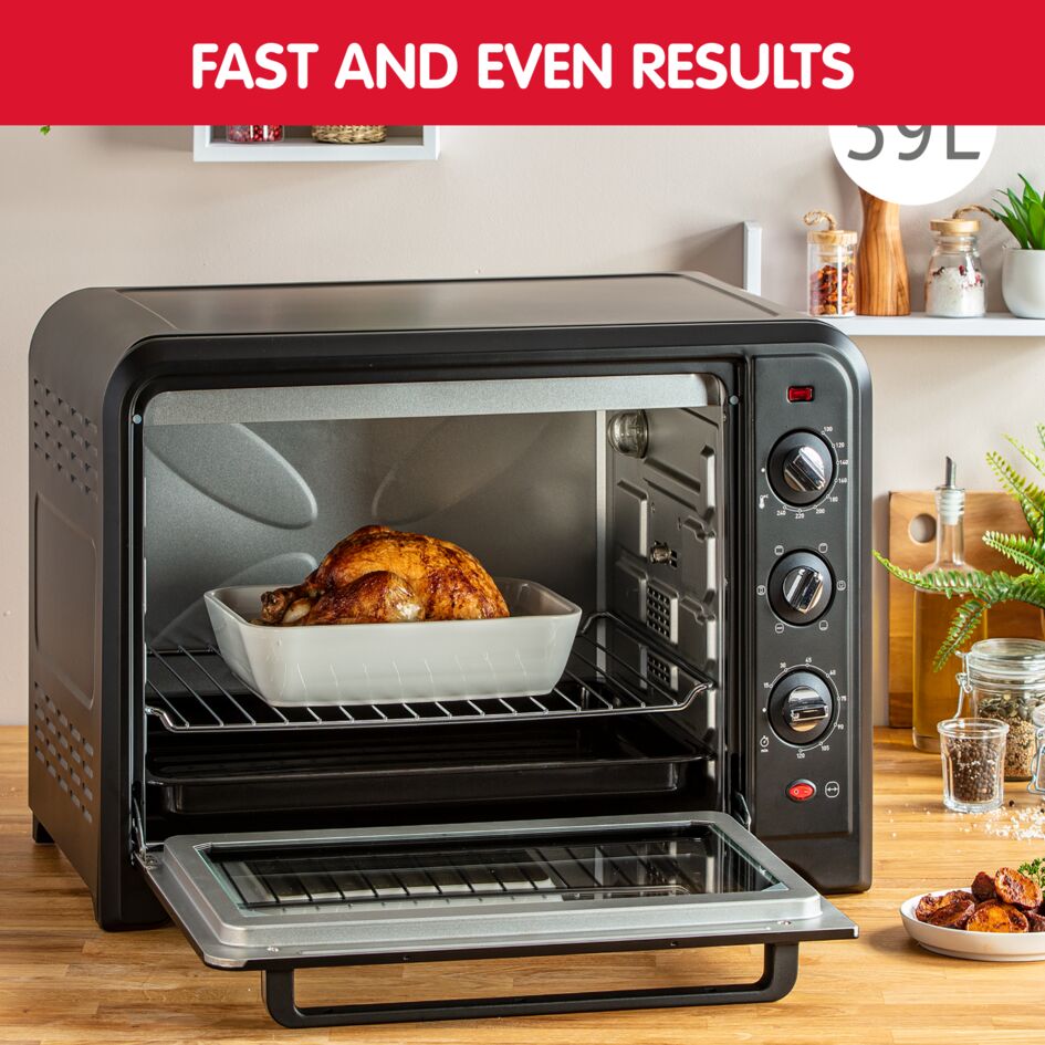 Moulinex Optimo OX487810 OX487810 Electric Oven, 39 Litres, Black, Convection 6 Cooking Modes, Pizza, Bread, Cake, 2000 W, Thermostat, 240 Degree Defrost Function Moulinex Optimo OX487810 OX487810 Electric Oven, 39 Litres, Black, Convection 6 Cooking Modes, Pizza, Bread, Cake, 2000 W, Thermostat, 240 Degree Defrost Function