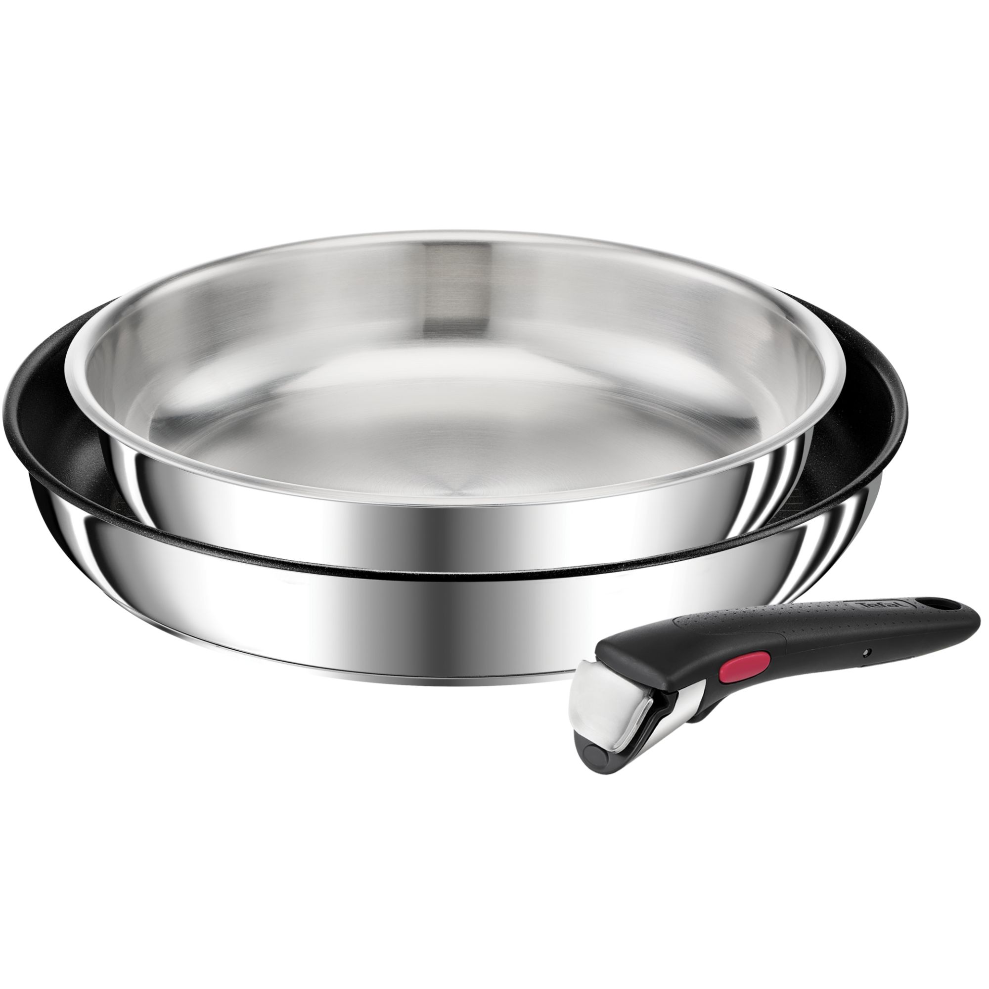 Ingenio Preference, Set de 3 piezas, Sartén 24/28 cm + Mango extraíble, Apilable, Inox