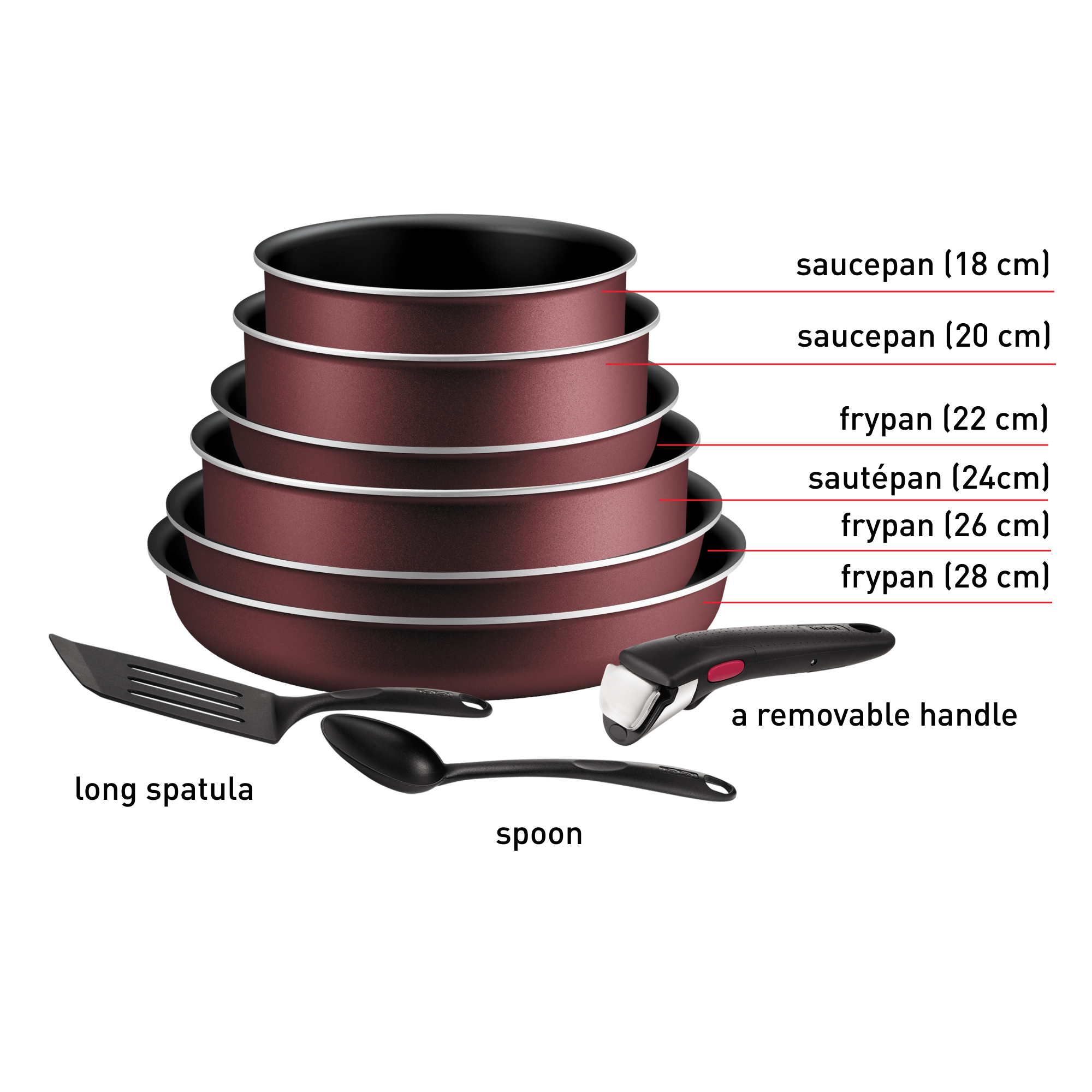 パラ Ingenio Simply Cook, Set de cocina de 9 piezas, Mango