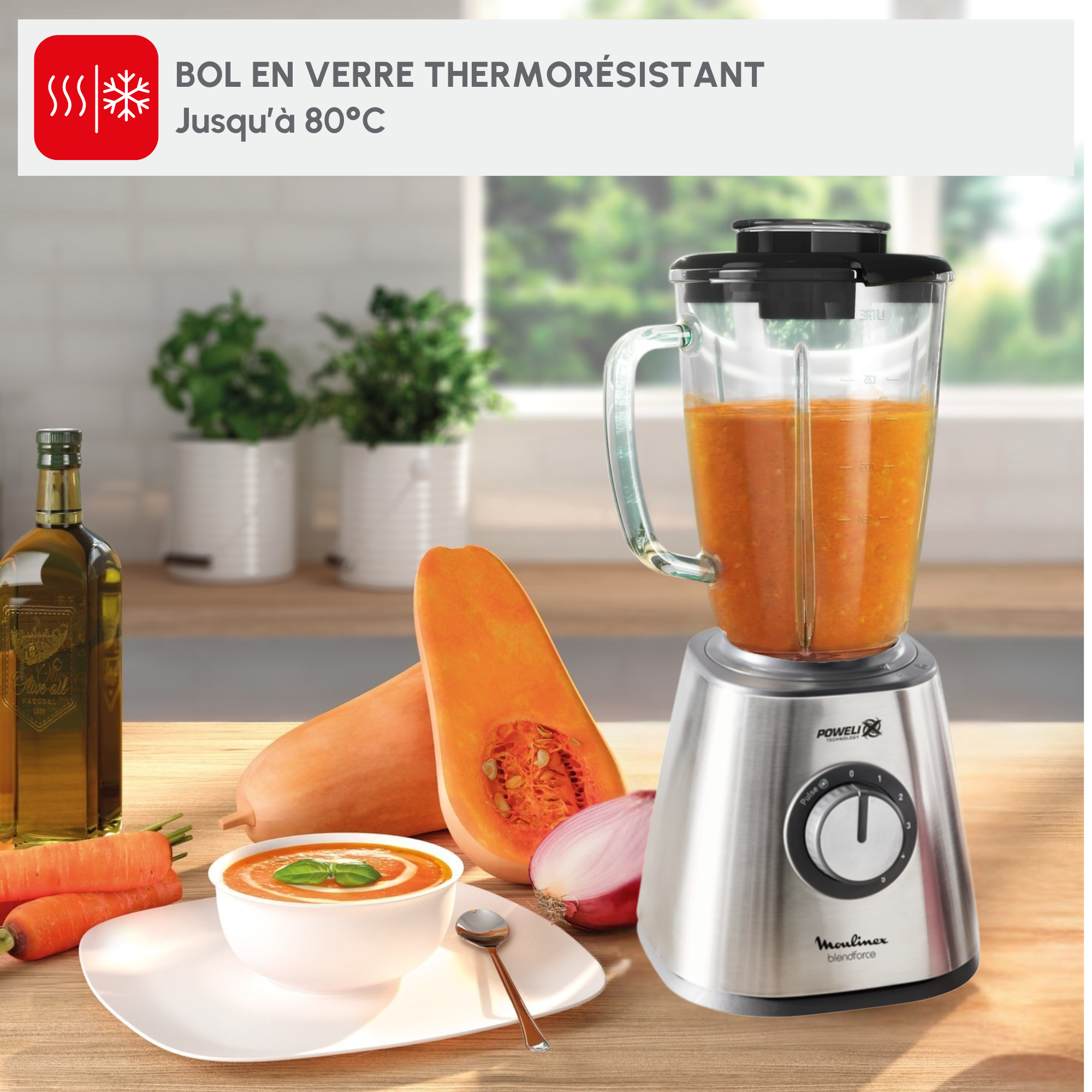 Braun Blender et Mélangeur de Table professionnel très puissant 800 W et 5 vitesses bol en