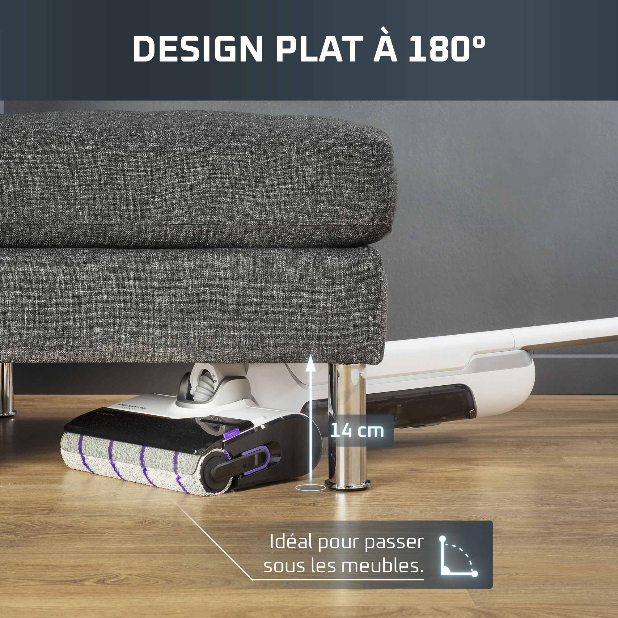 Rowenta X-Clean 10 - Aspirateur Laveur Sans Fil Autonome - Inclinable 180°, Auto-Nettoyage, Séchage 65°C, Autonomie 60 Min