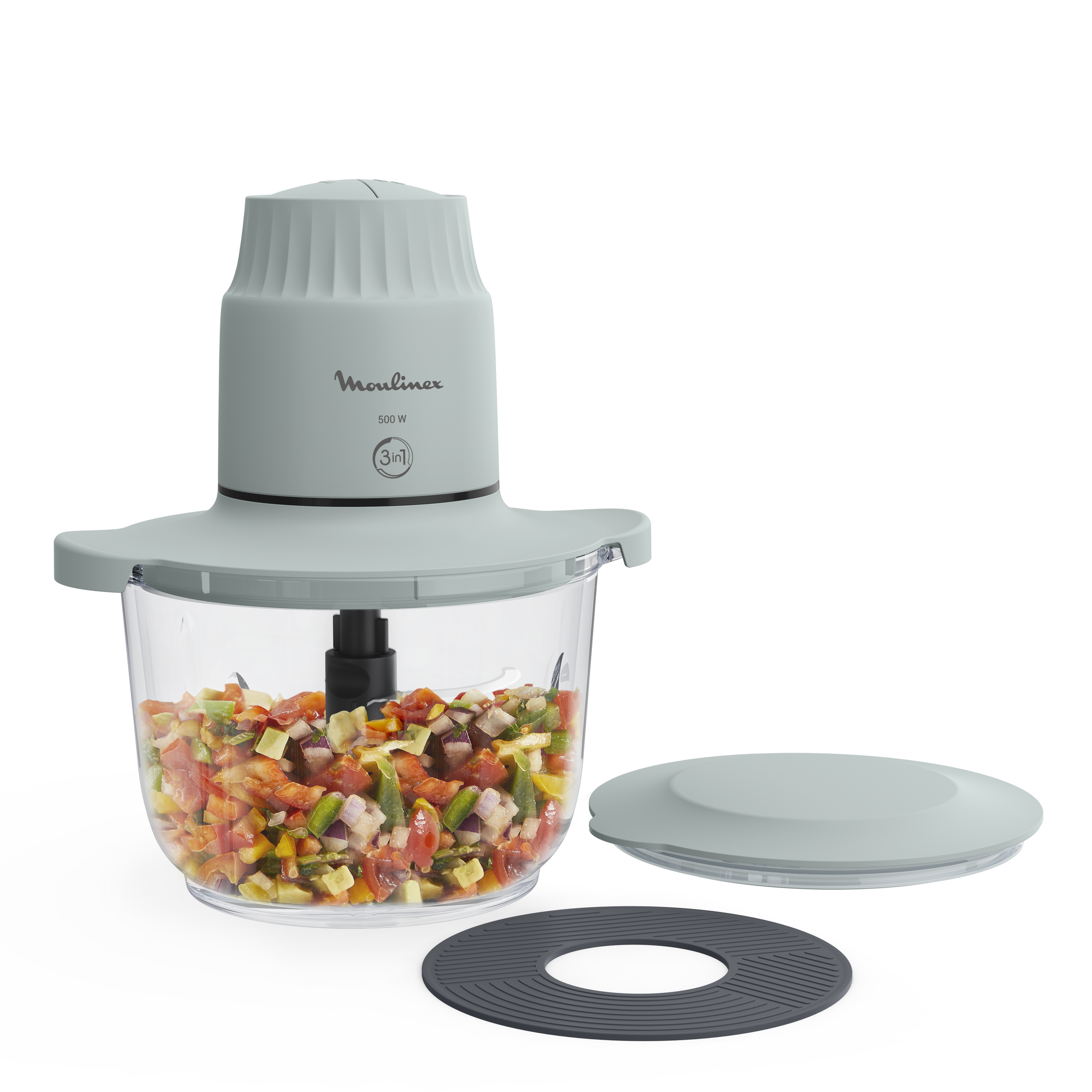 Choppeo, Glass Bowl Chopper, 1 L Capacity, Borosilicate Glass