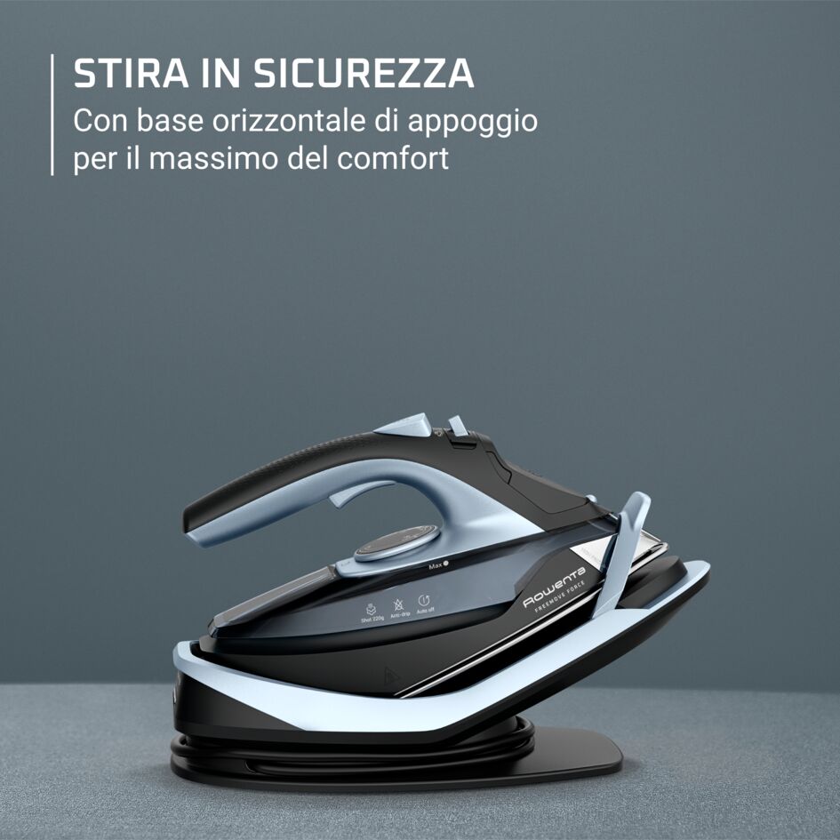 Freemove Force, Ferro a Vapore, 220 g/min, Cordless, Microsteam 400, Black &amp; Silver Argento