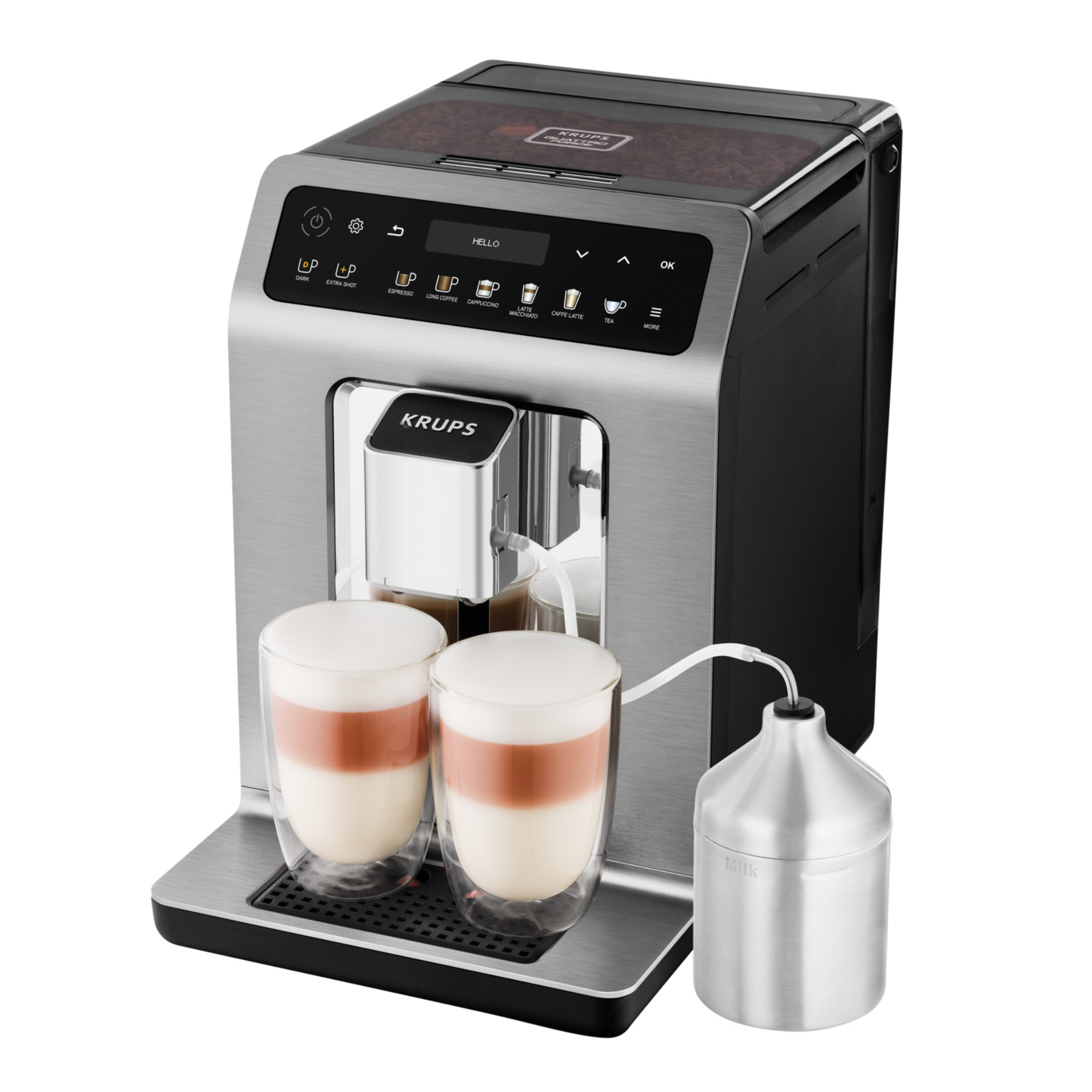 Espresso Evidence Plus, 19 preajustes de bebidas,  Interfaz a color, Sistema One-Touch Double Cappuccino, Autolimpieza, Metal