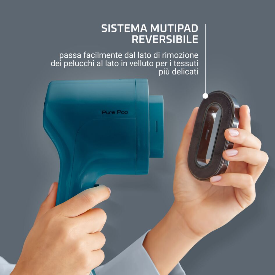 Pure Pop, Stiratore Verticale Portatile, Pad Reversibile, Blue Blu