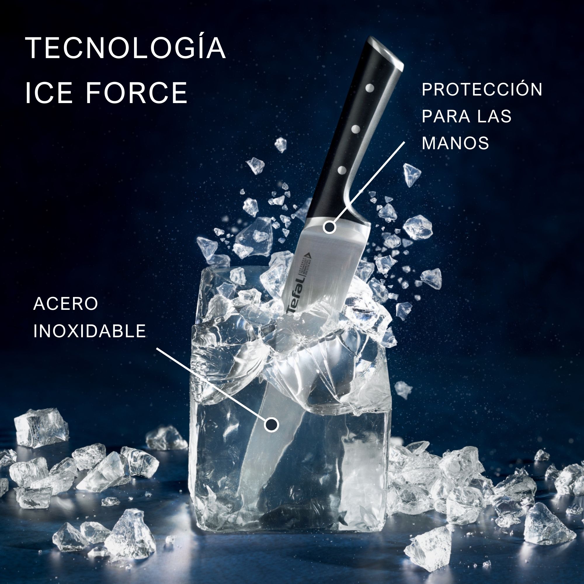 Ice Force, Set 4 cuchillos de carne, 11 cm, Tecnología enfriado, Acero Inoxidable, Rendimiento duradero