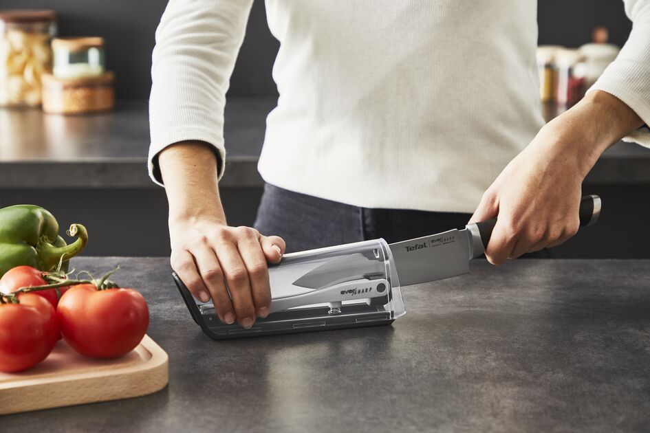 Tefal Couteau santoku Ever Sharp 16.5 cm, Noir